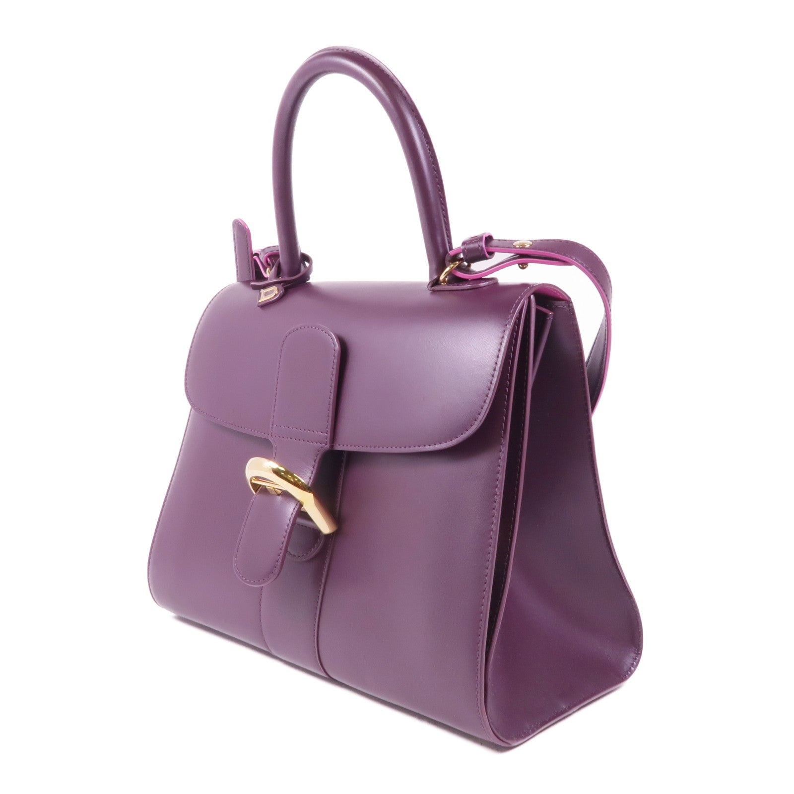 Delvaux 牛皮皮革Brillant MM金扣手挽肩背兩用袋