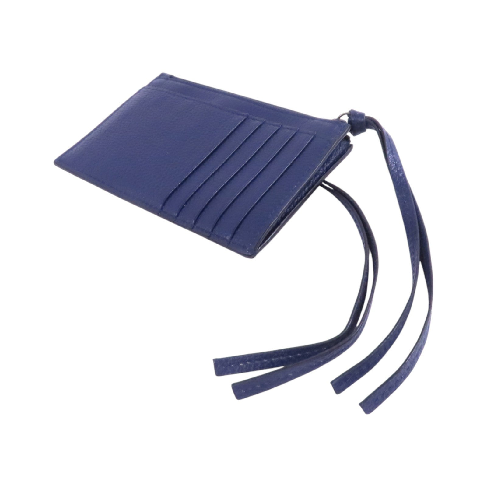 BALENCIAGA Card Case Card Holder Blue 640110 Calfskin Leather