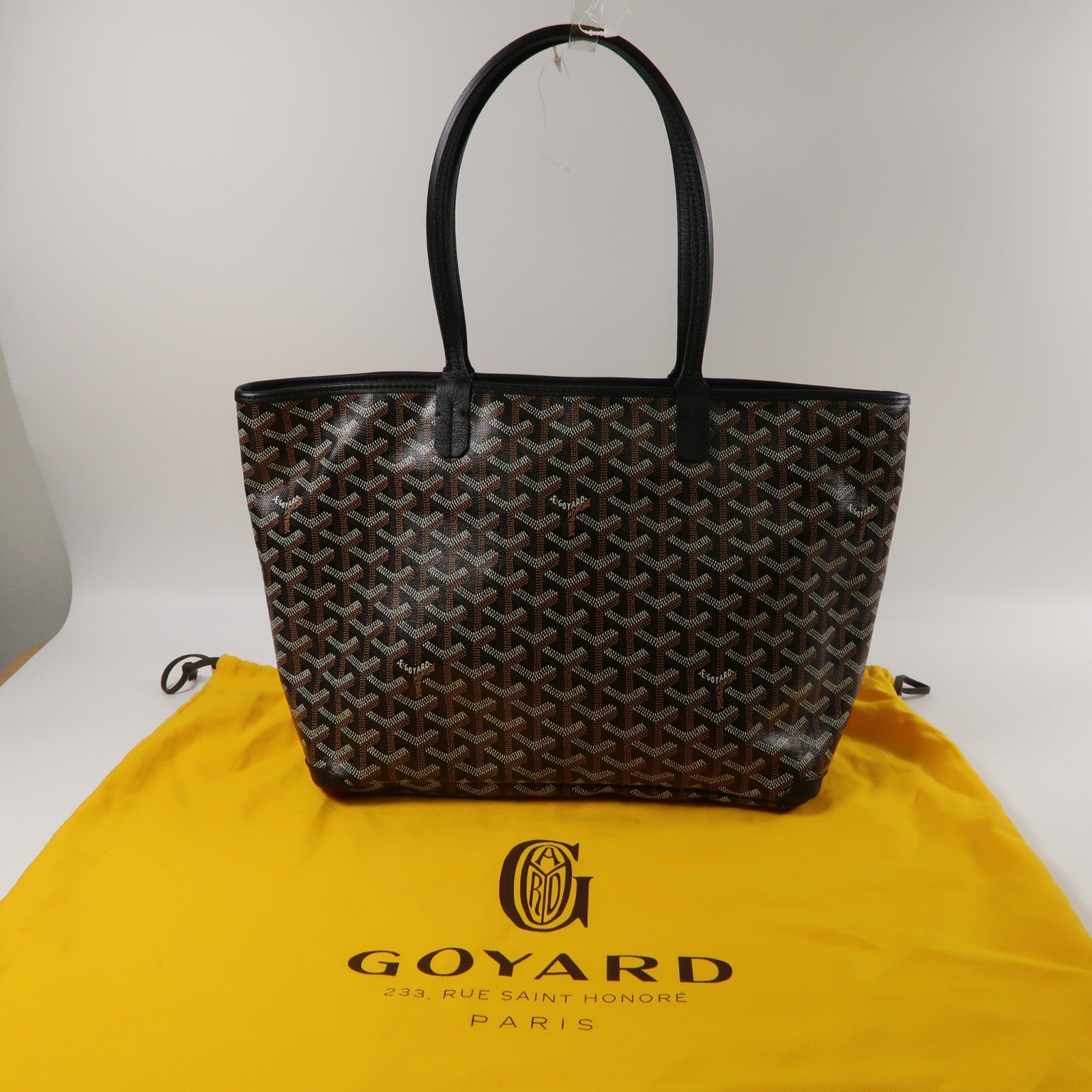 GOYARD 塗層帆布Tote Bag銀扣手挽袋黑色