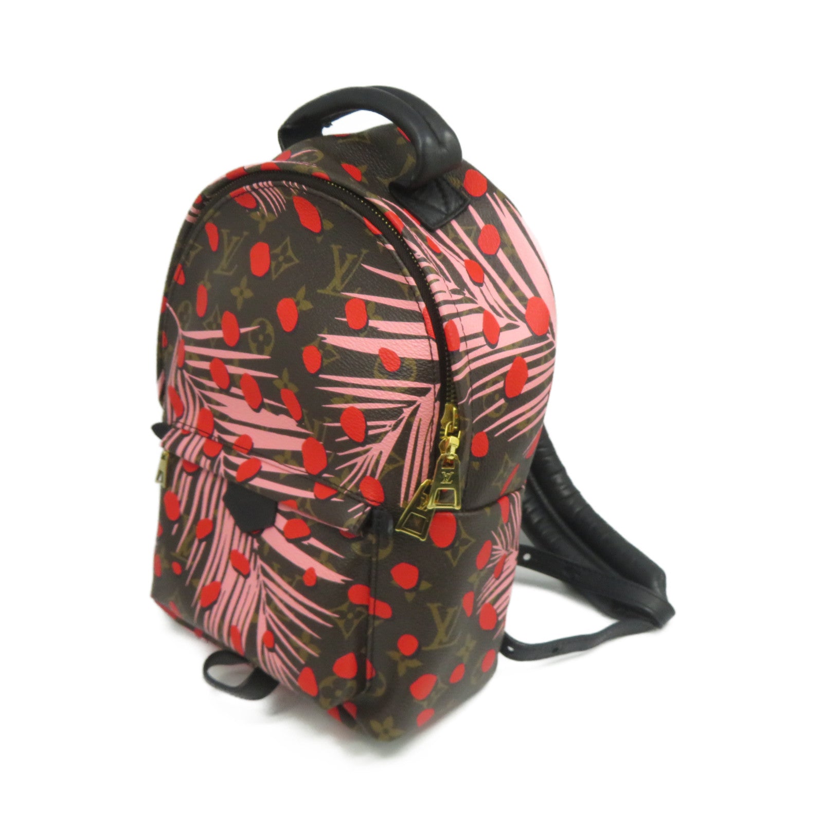 LOUIS VUITTON 【激減優惠】Monogram Jungle Dot Palm Springs PM金扣背包啡色/粉紅色