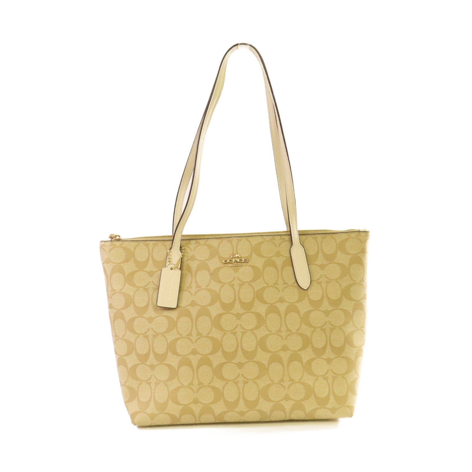 COACH 塗層帆布Tote Bag手挽袋米色