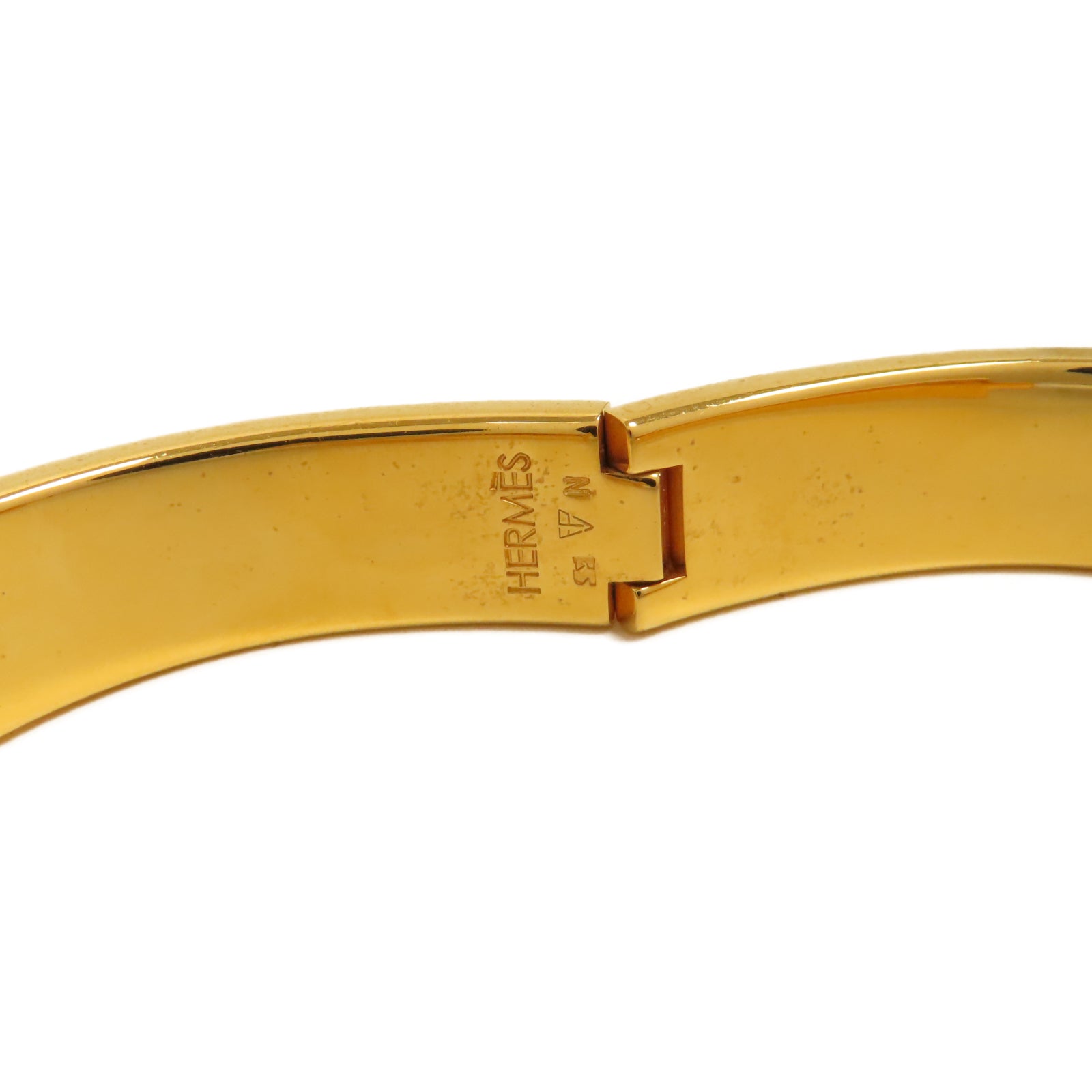 HERMES 金屬Clic H Bracelet手鐲金色/綠色