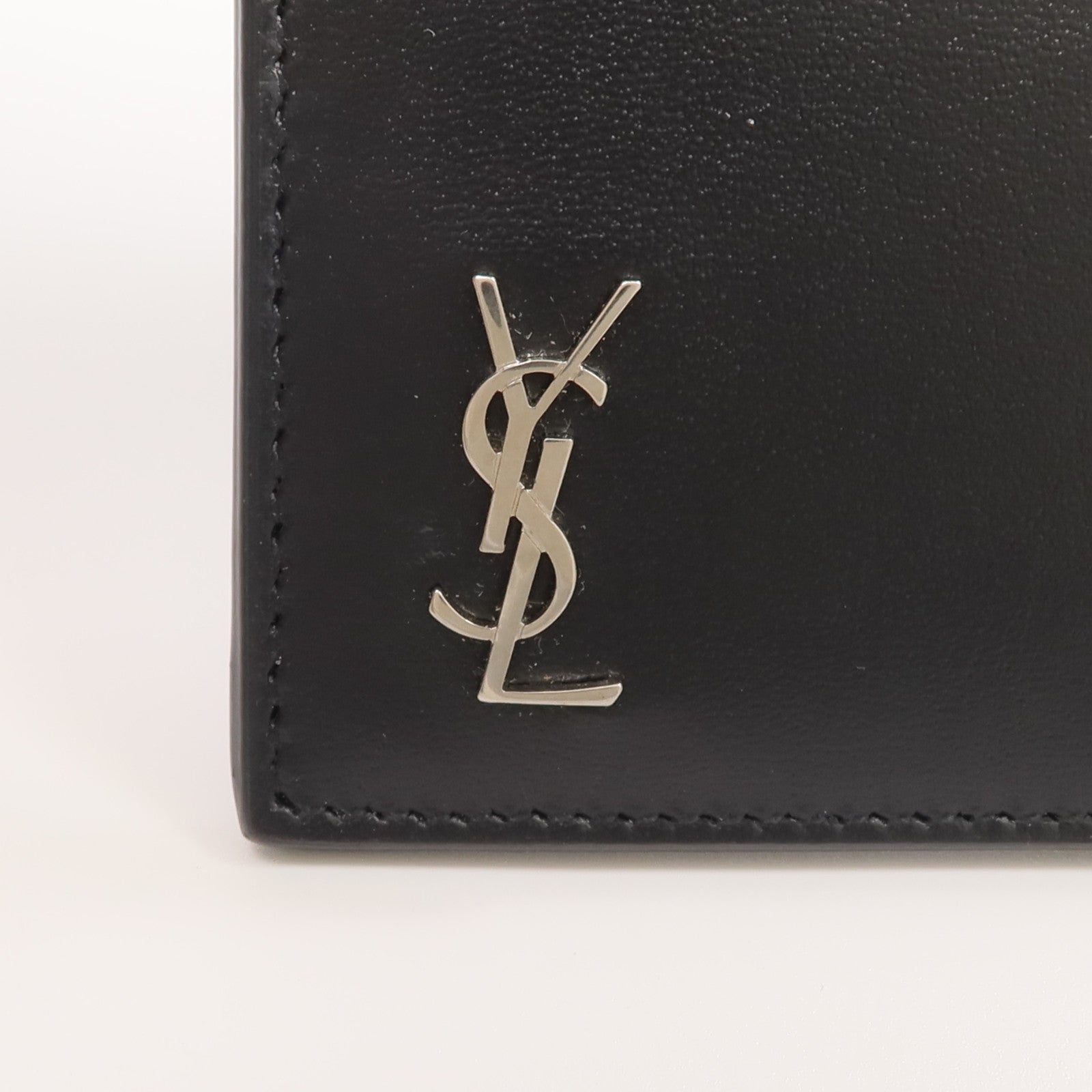 SAINT LAURENT 牛皮皮革Card Case銀扣卡片套
