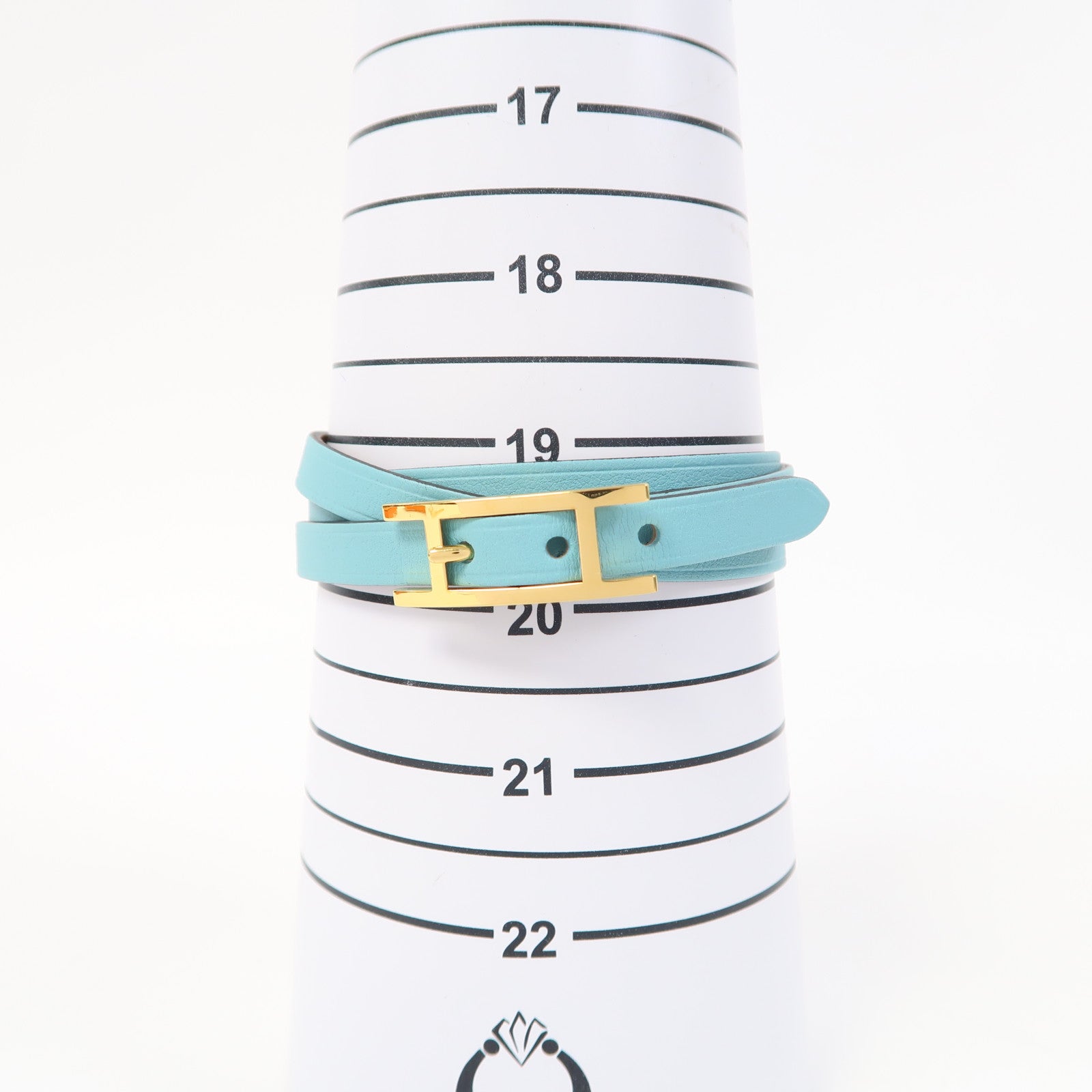 HERMES Swift皮革Behapi Double Tour Bracelet手鐲聖西爾藍色