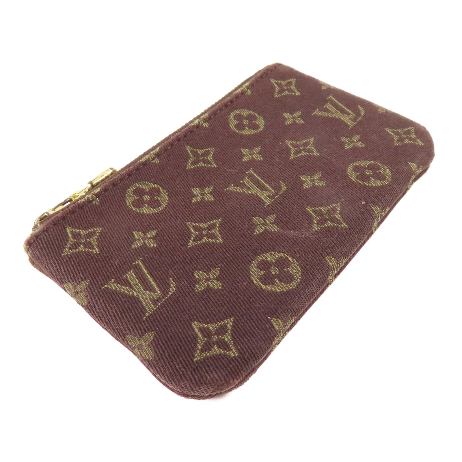 LOUIS VUITTON Monogram Mini Lin  Pochette Cles Coin Case