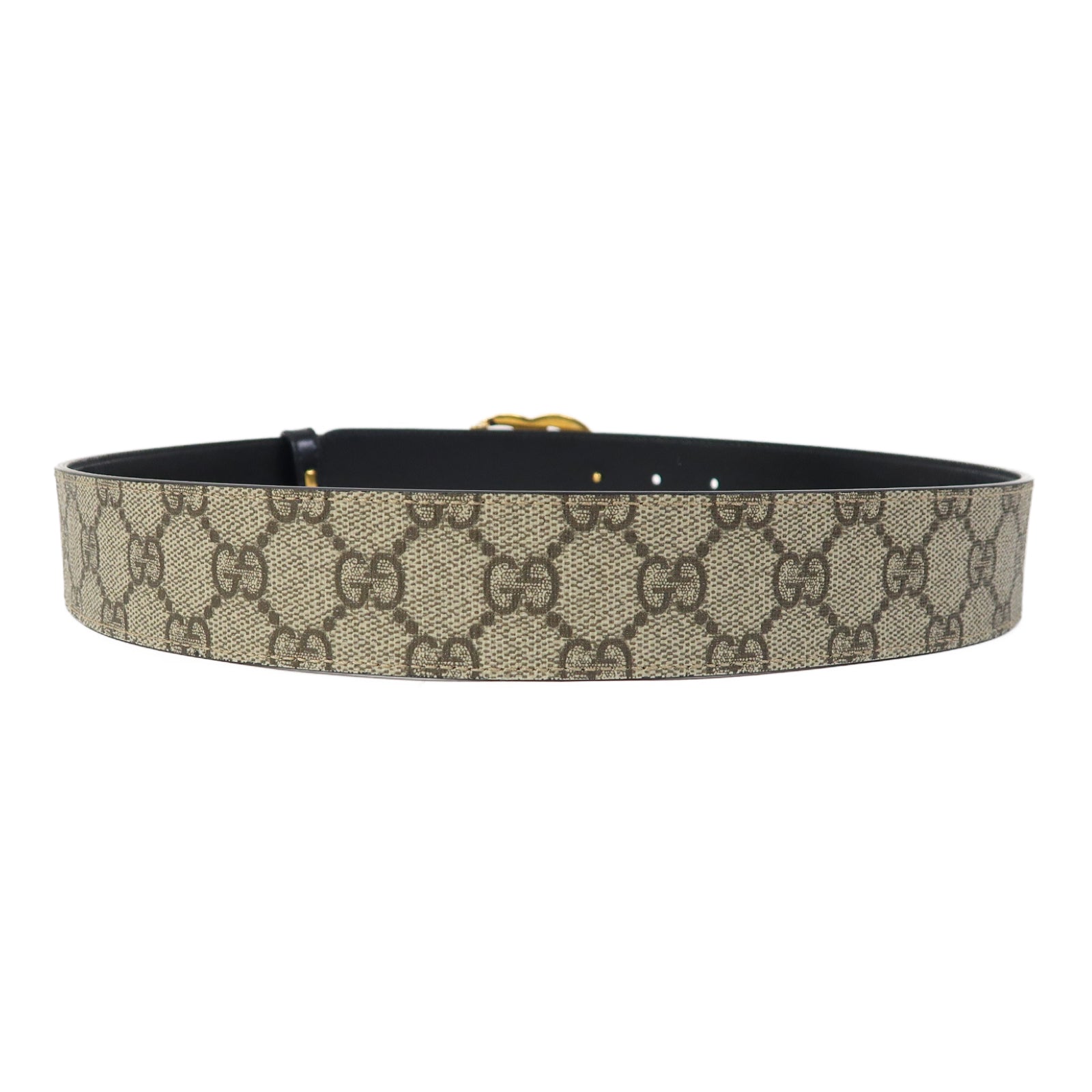GUCCI 塗層帆布GG Marmont Reversible Belt金扣皮帶啡色