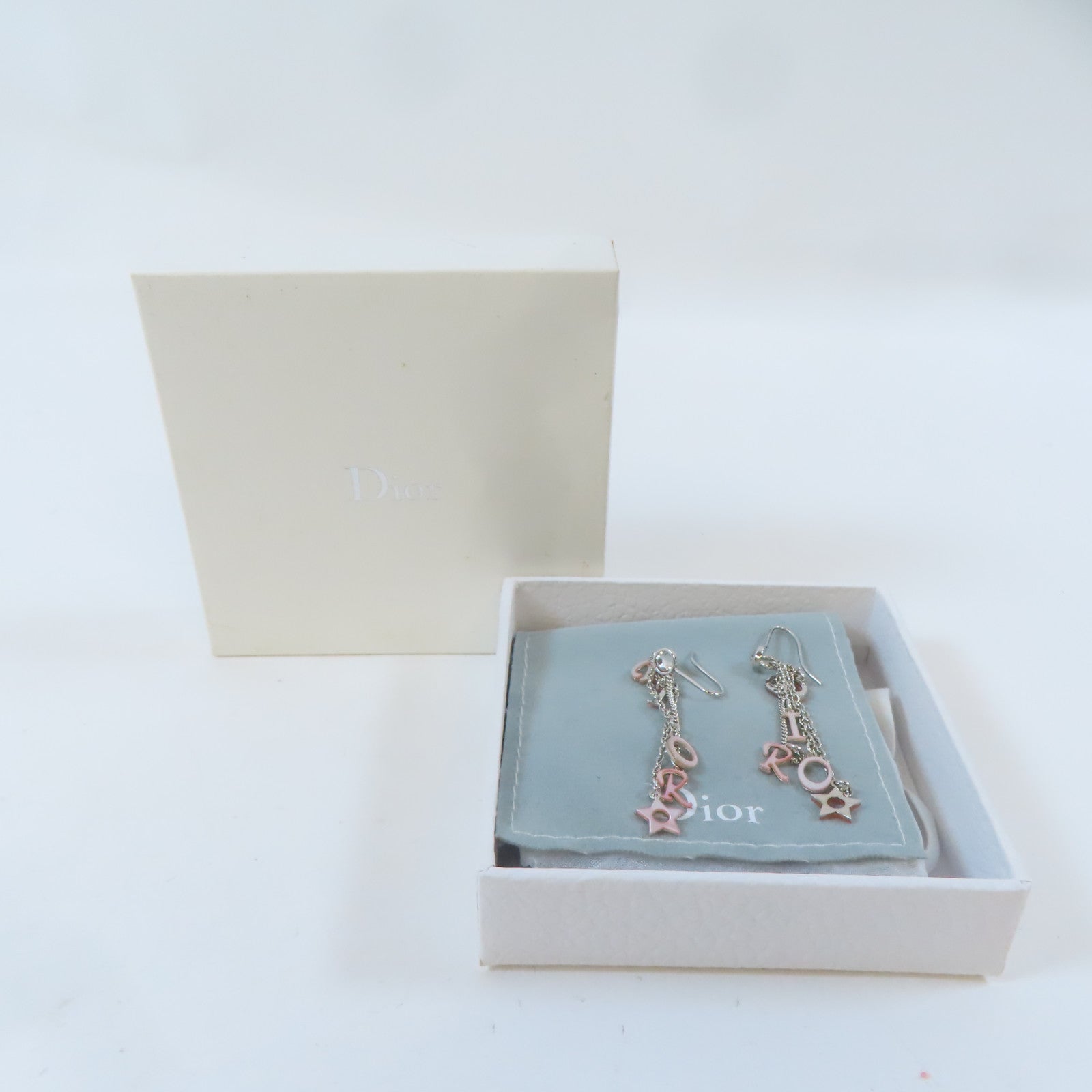 Dior 金屬Earrings耳環貝殻色/銀色
