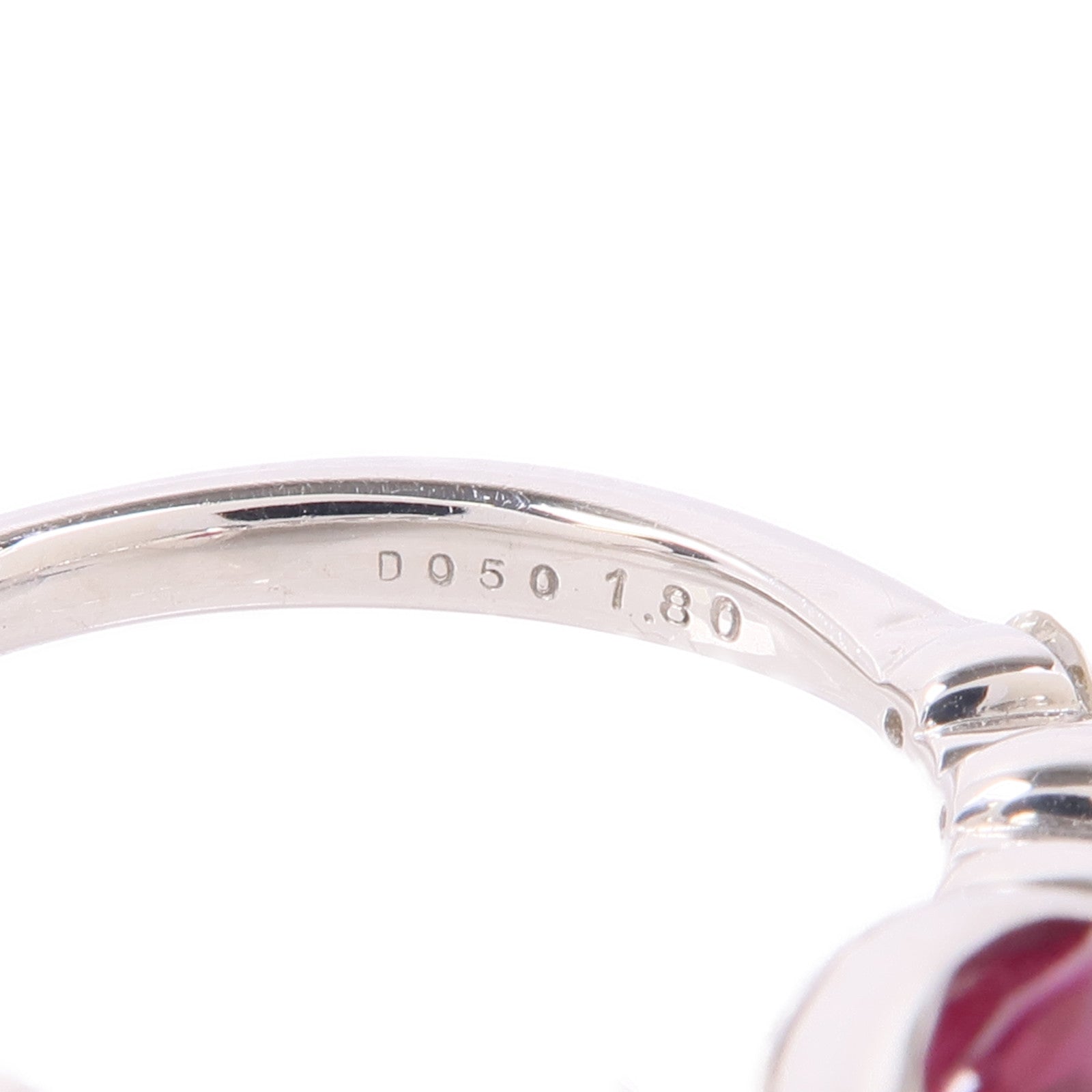 JEWELRY 【激減優惠】PT900鉑金Ruby/Diamond Ring紅寶石/鑽石戒指US#6.5