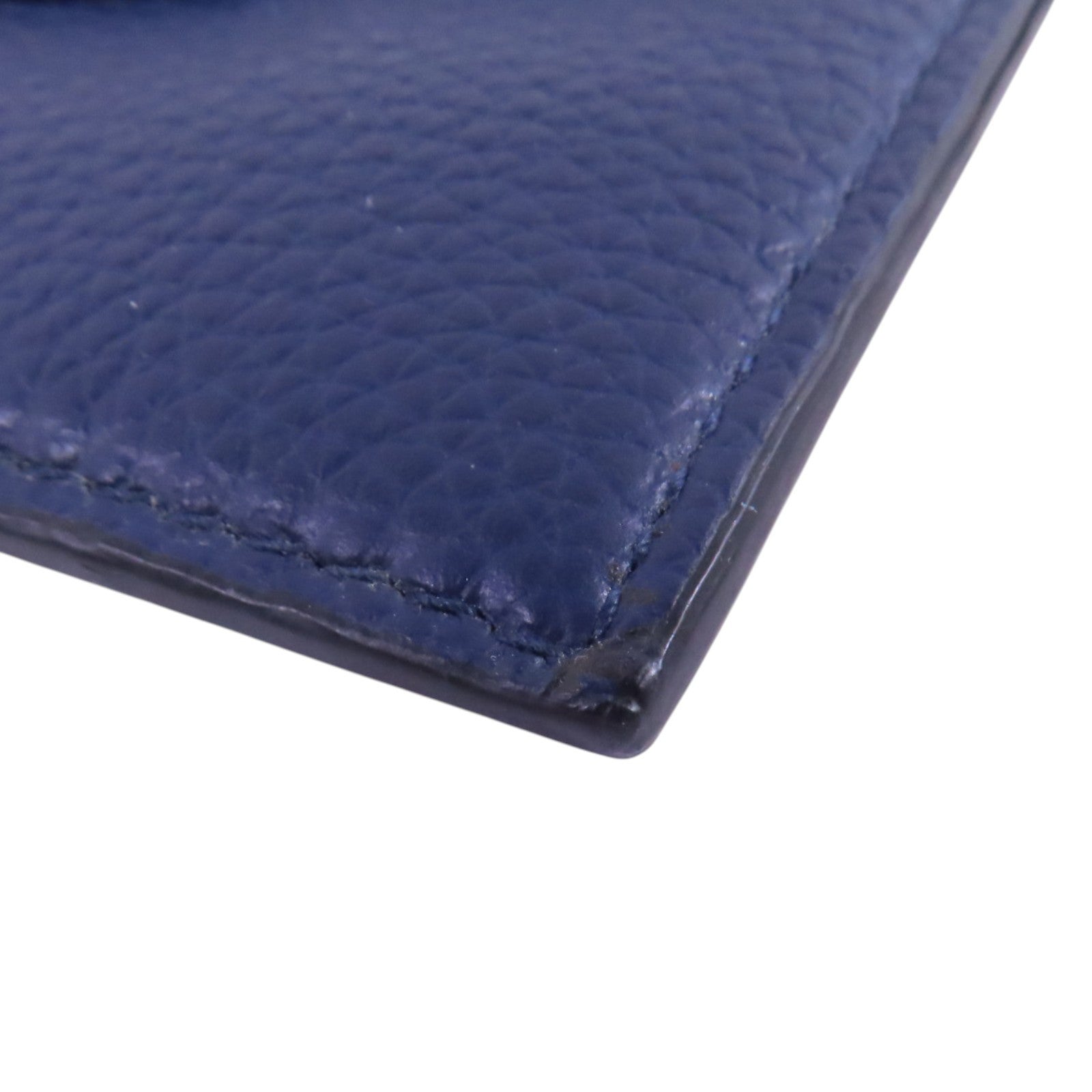 BALENCIAGA Card Case Card Holder Blue 640110 Calfskin Leather