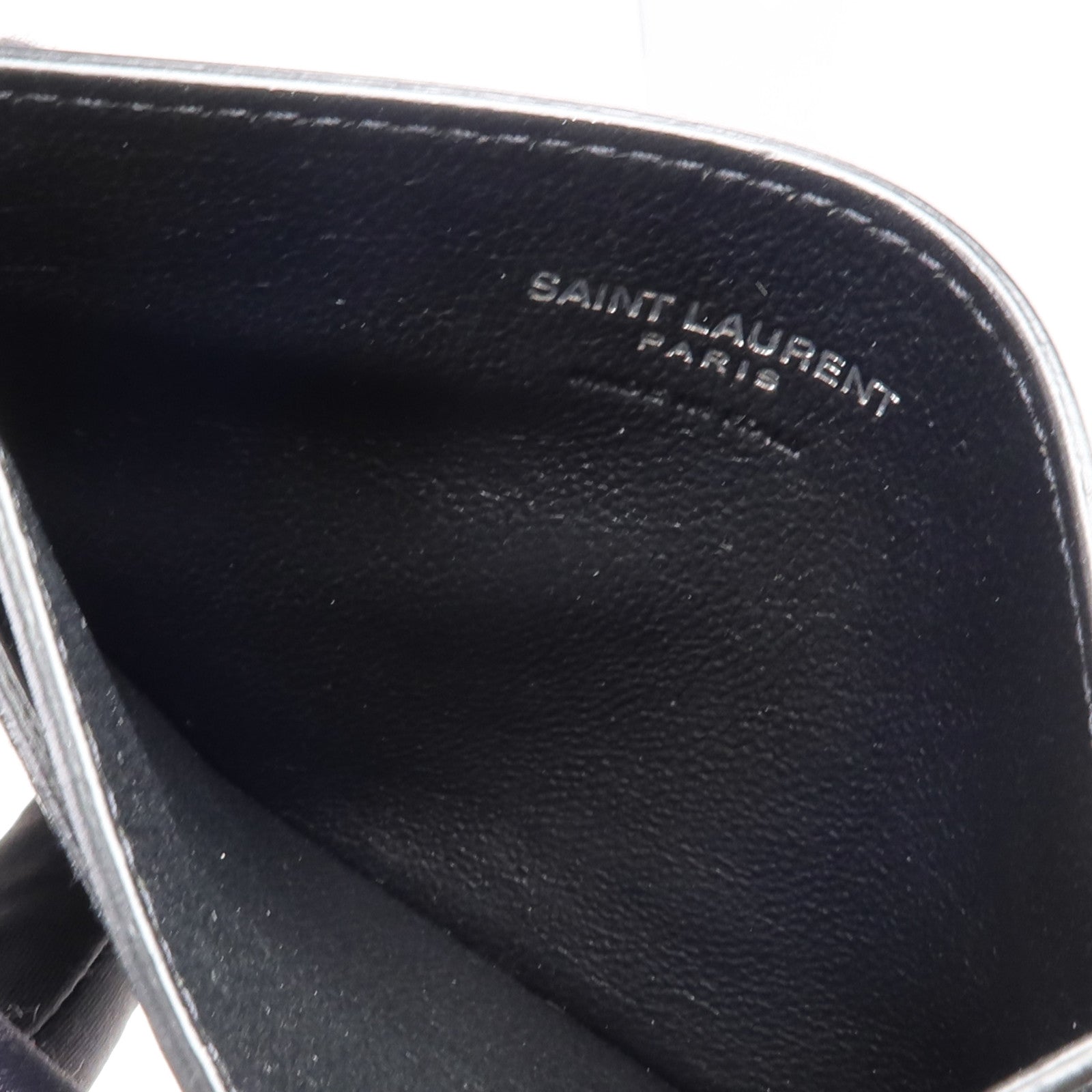SAINT LAURENT 牛皮皮革Card Case銀扣卡片套