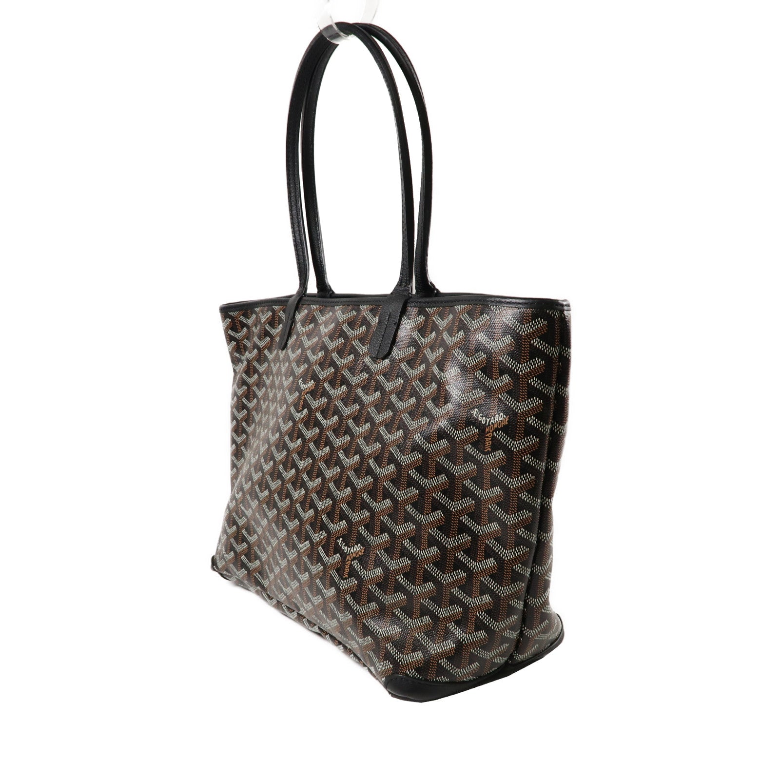GOYARD 塗層帆布Tote Bag銀扣手挽袋黑色