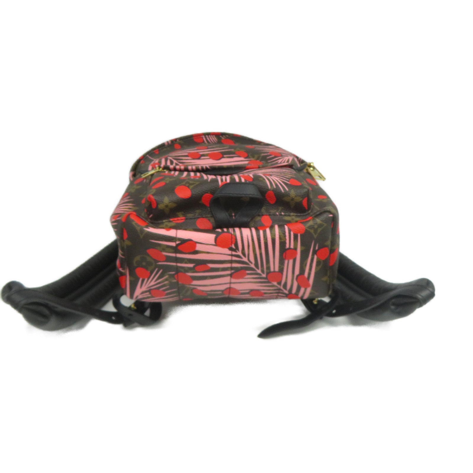 LOUIS VUITTON 【激減優惠】Monogram Jungle Dot Palm Springs PM金扣背包啡色/粉紅色