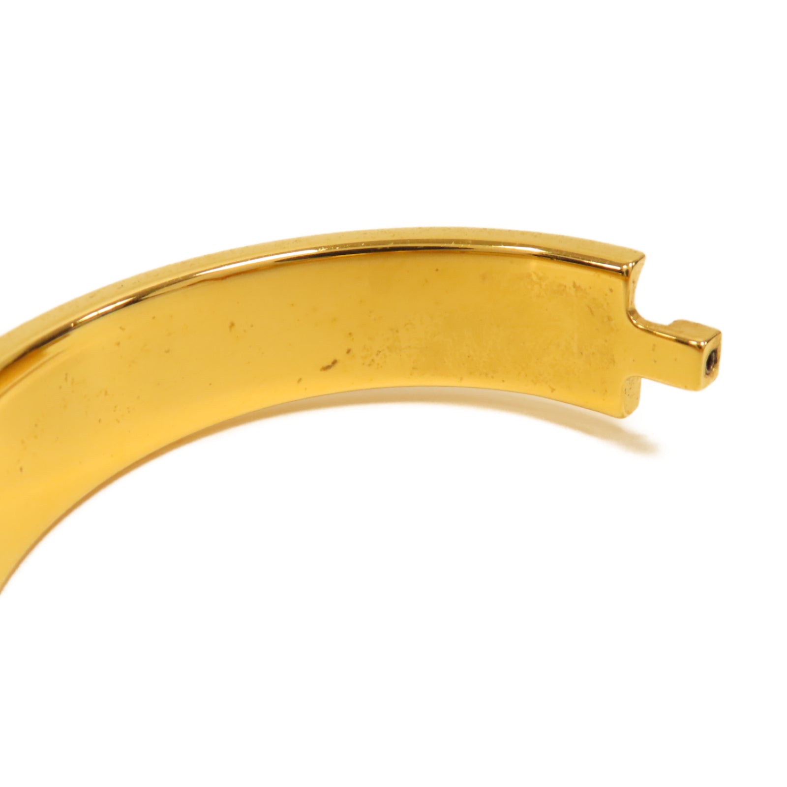 HERMES 金屬Clic H Bracelet手鐲金色/綠色