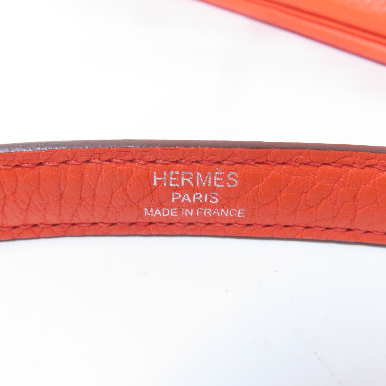 HERMES 【激減優惠】Clemence皮革Bolide31銀扣手挽肩背兩用袋Orange Poppy/橙色