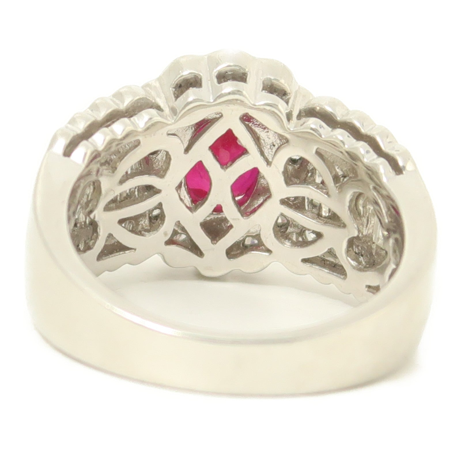 JEWELRY 【激減優惠】PT900鉑金Ruby Diamond Ring鑽石戒指US#6