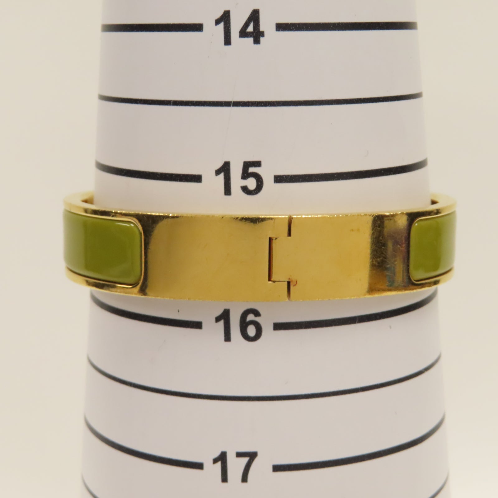 HERMES 金屬Clic H Bracelet手鐲金色/綠色