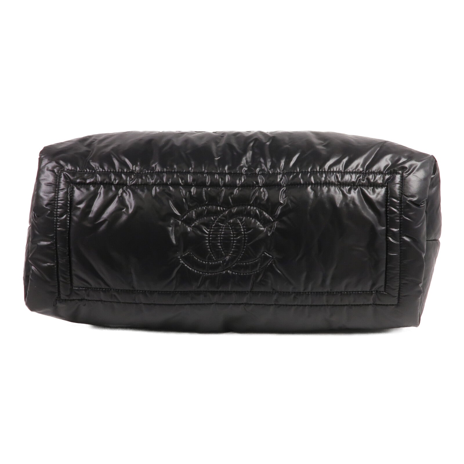 CHANEL 尼龍Coco Cocoon Large銀扣手挽袋