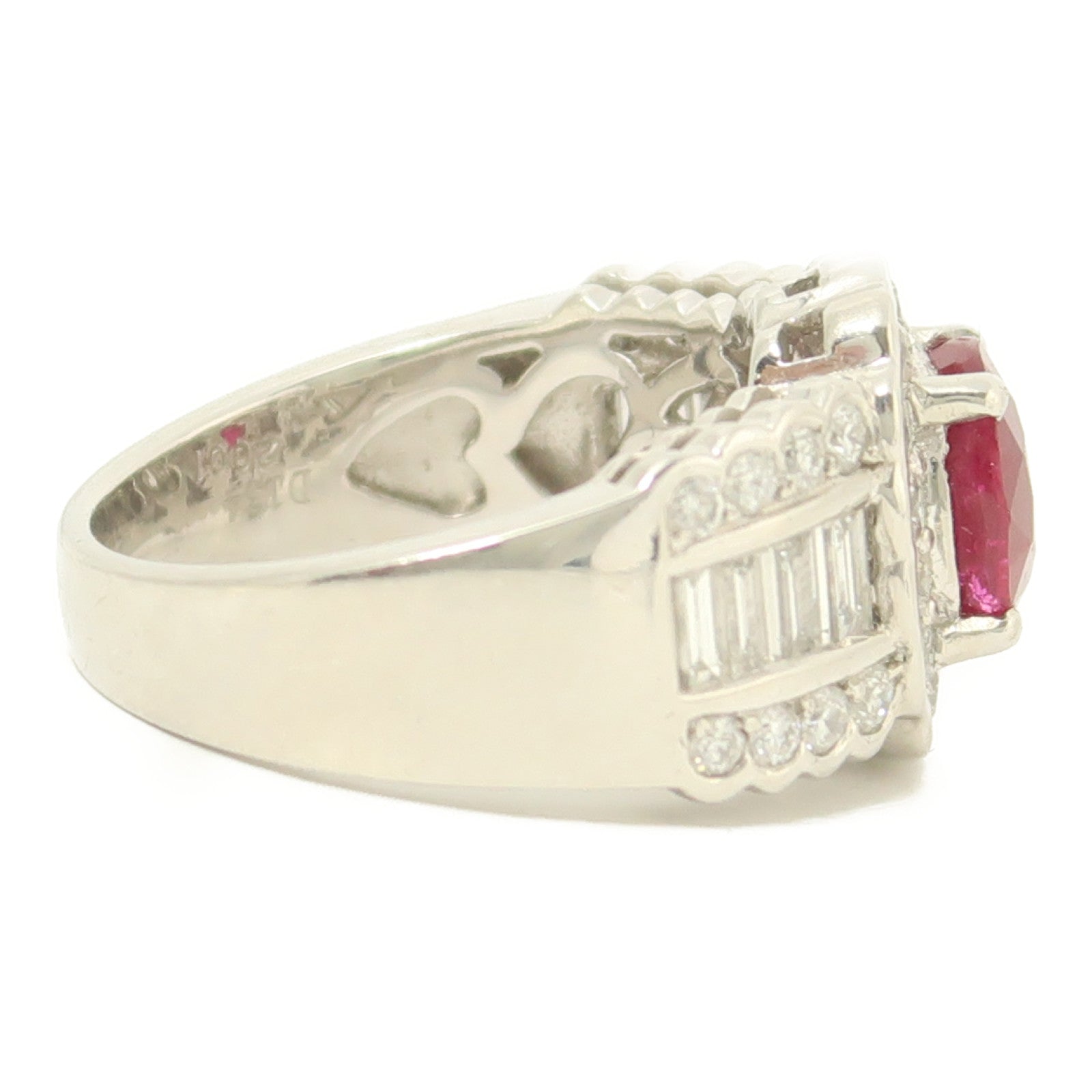JEWELRY 【激減優惠】PT900鉑金Ruby Diamond Ring鑽石戒指US#6