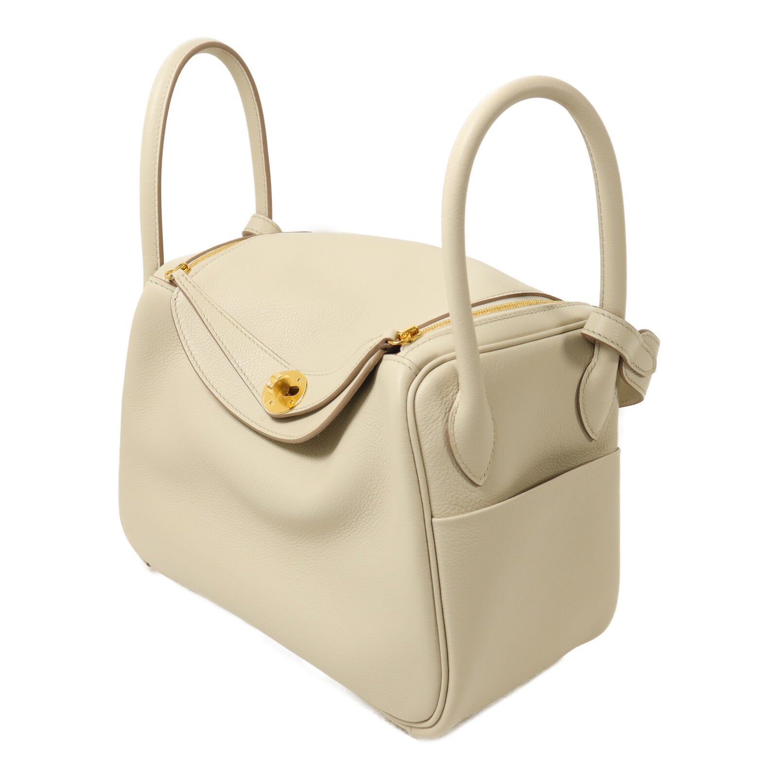 HERMES Evercolor皮革Lindy 26手挽肩背兩用袋Beton