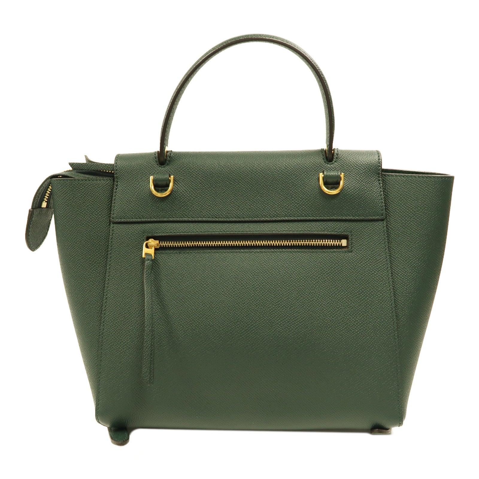 CELINE 牛皮皮革Micro Belt Bag金扣手挽肩背兩用袋綠色