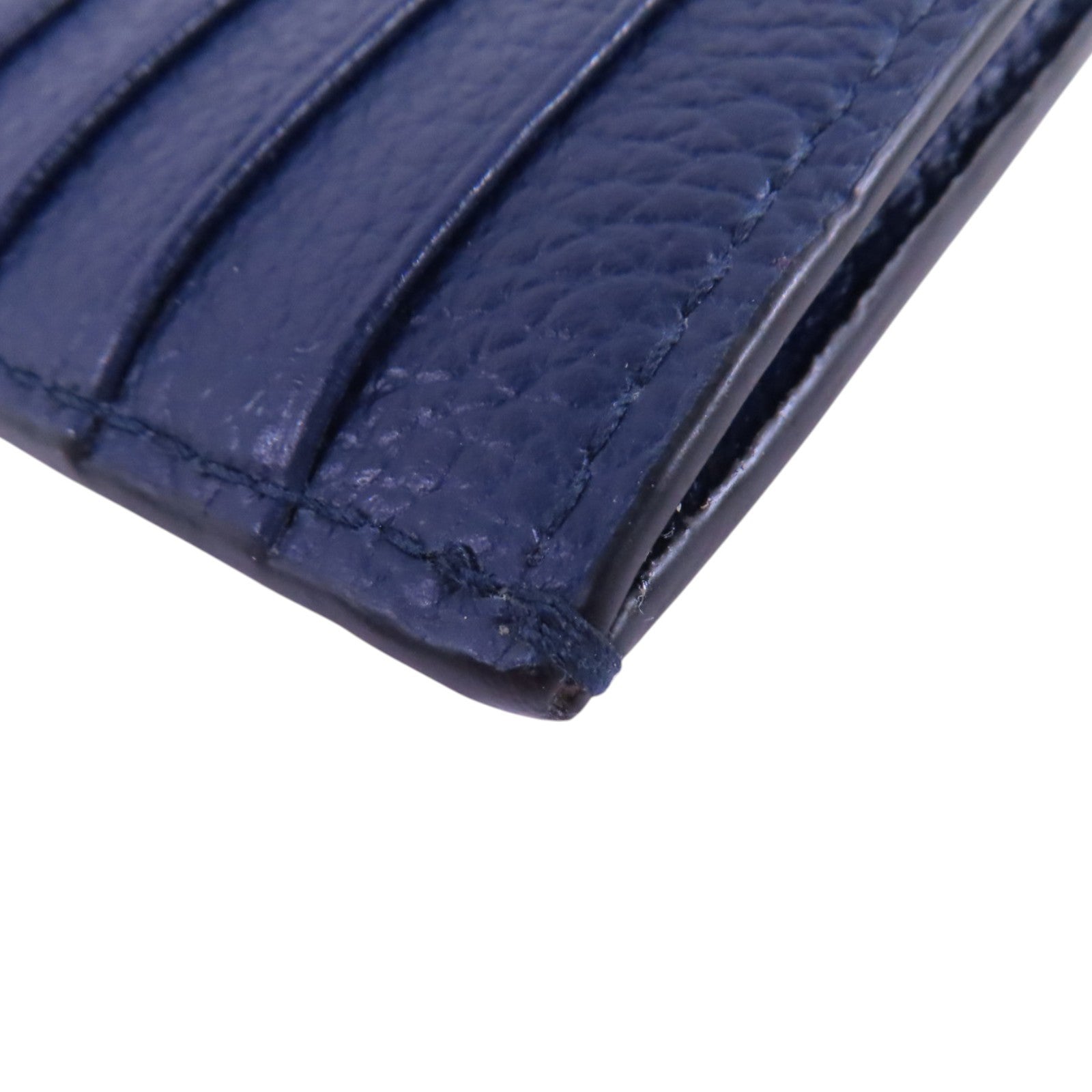 BALENCIAGA Card Case Card Holder Blue 640110 Calfskin Leather