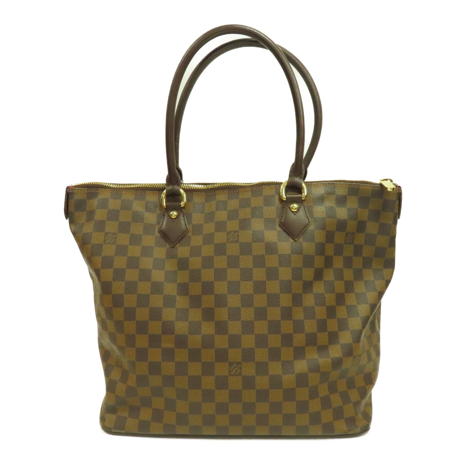 LOUIS VUITTON Damier Saleya GM金扣手挽袋啡色