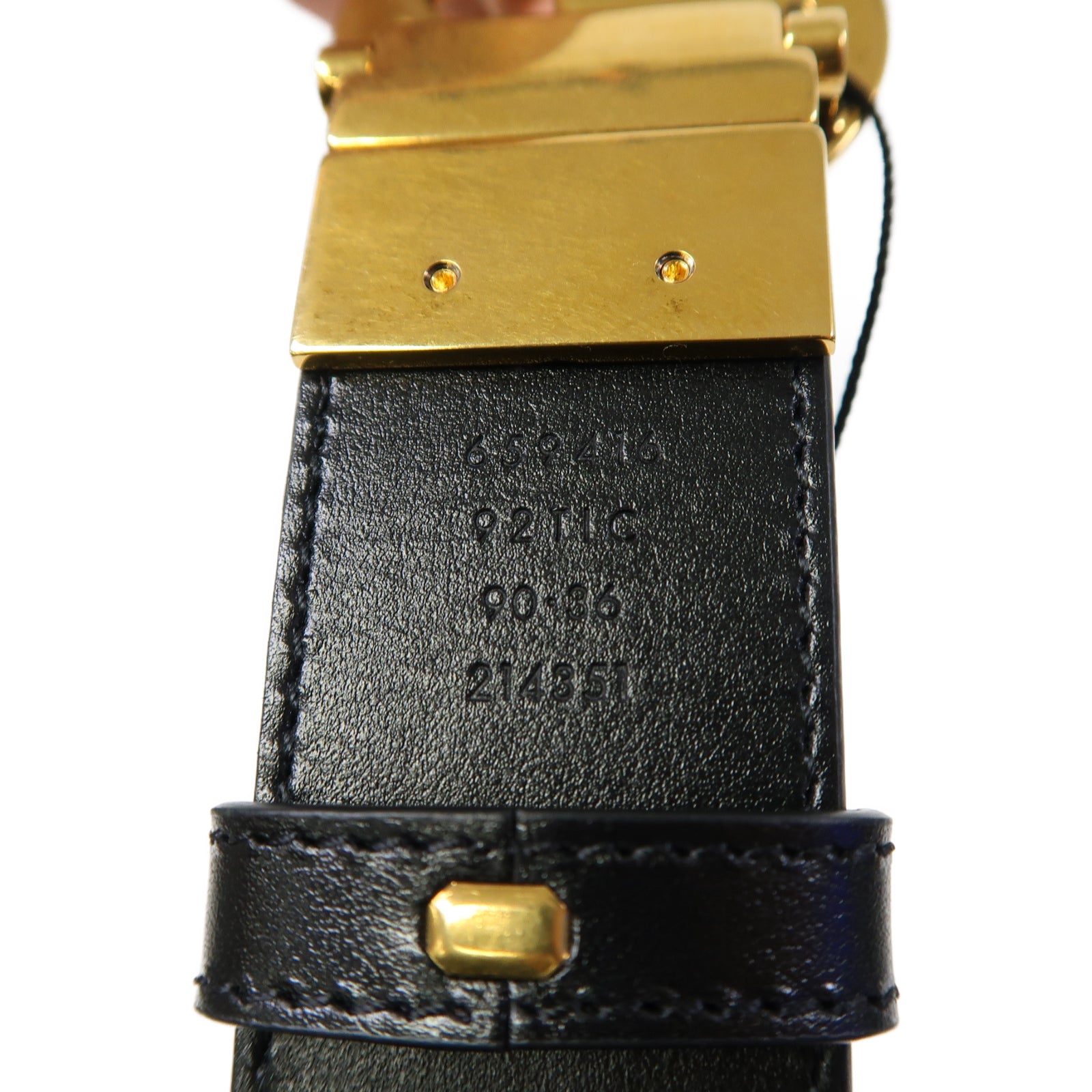 GUCCI 塗層帆布GG Marmont Reversible Belt金扣皮帶啡色