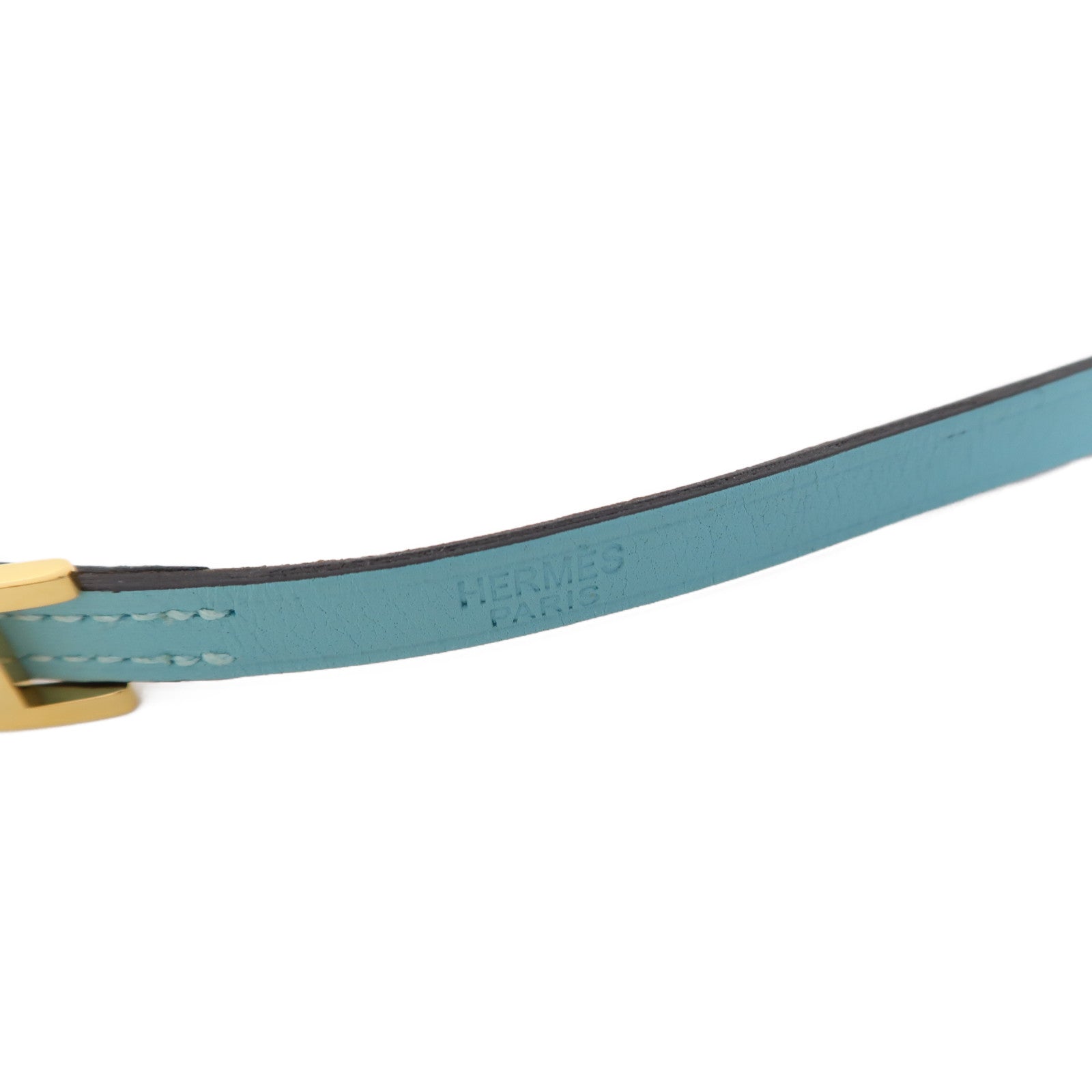 HERMES Swift皮革Behapi Double Tour Bracelet手鐲聖西爾藍色