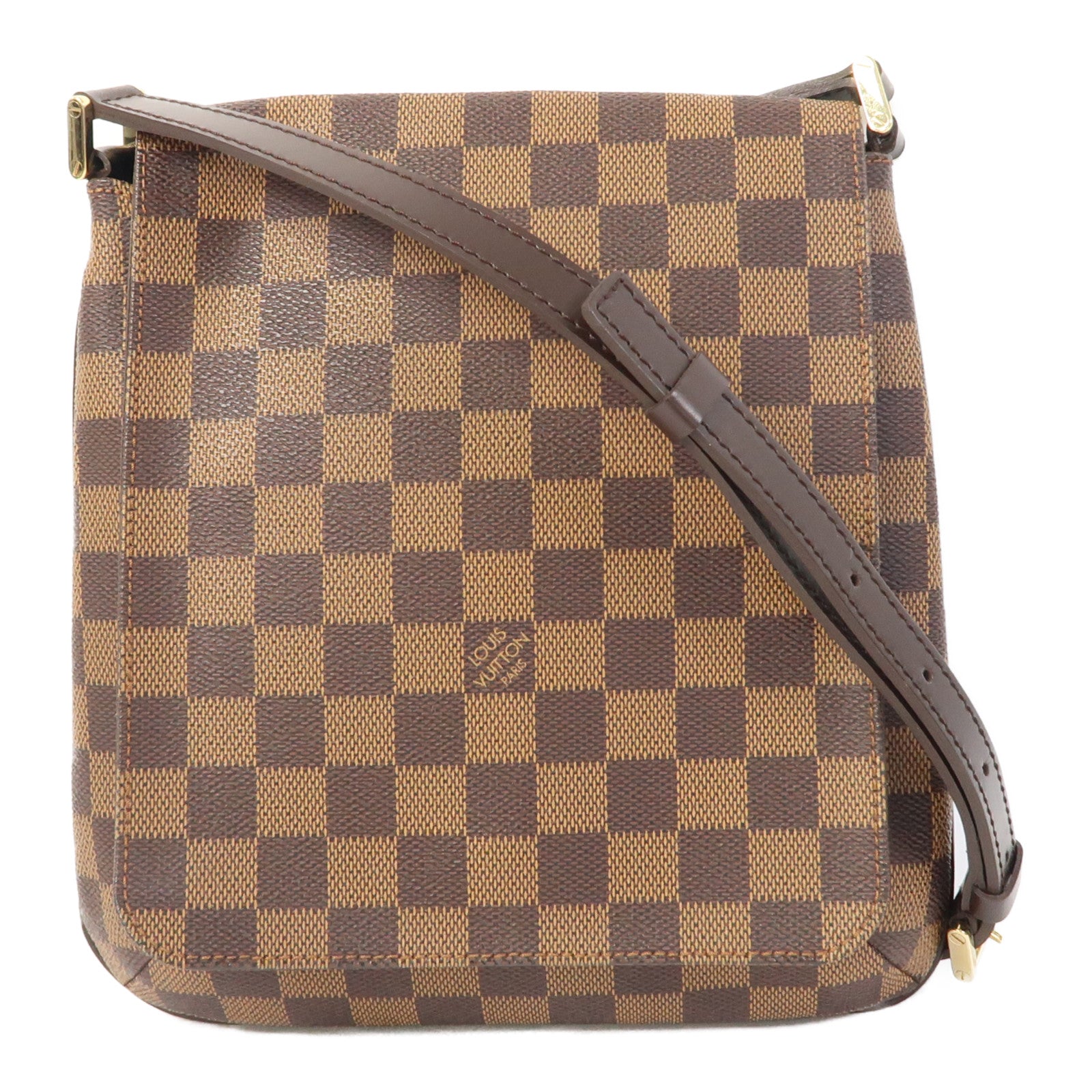 LOUIS VUITTON Damier Musette Salsa金扣肩背袋啡色