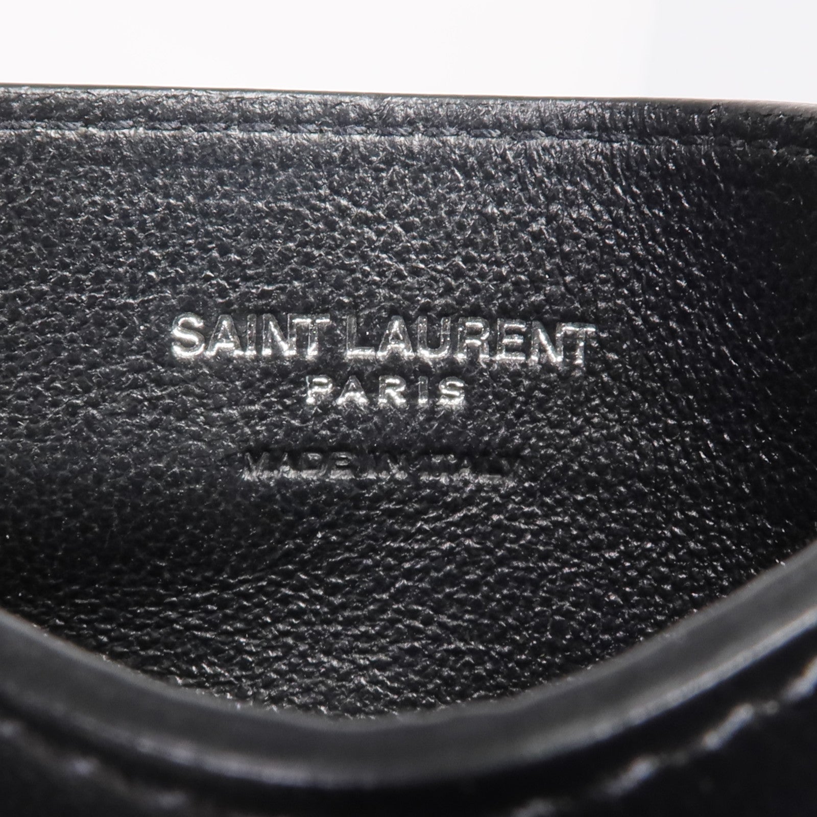 SAINT LAURENT 牛皮皮革Card Case銀扣卡片套