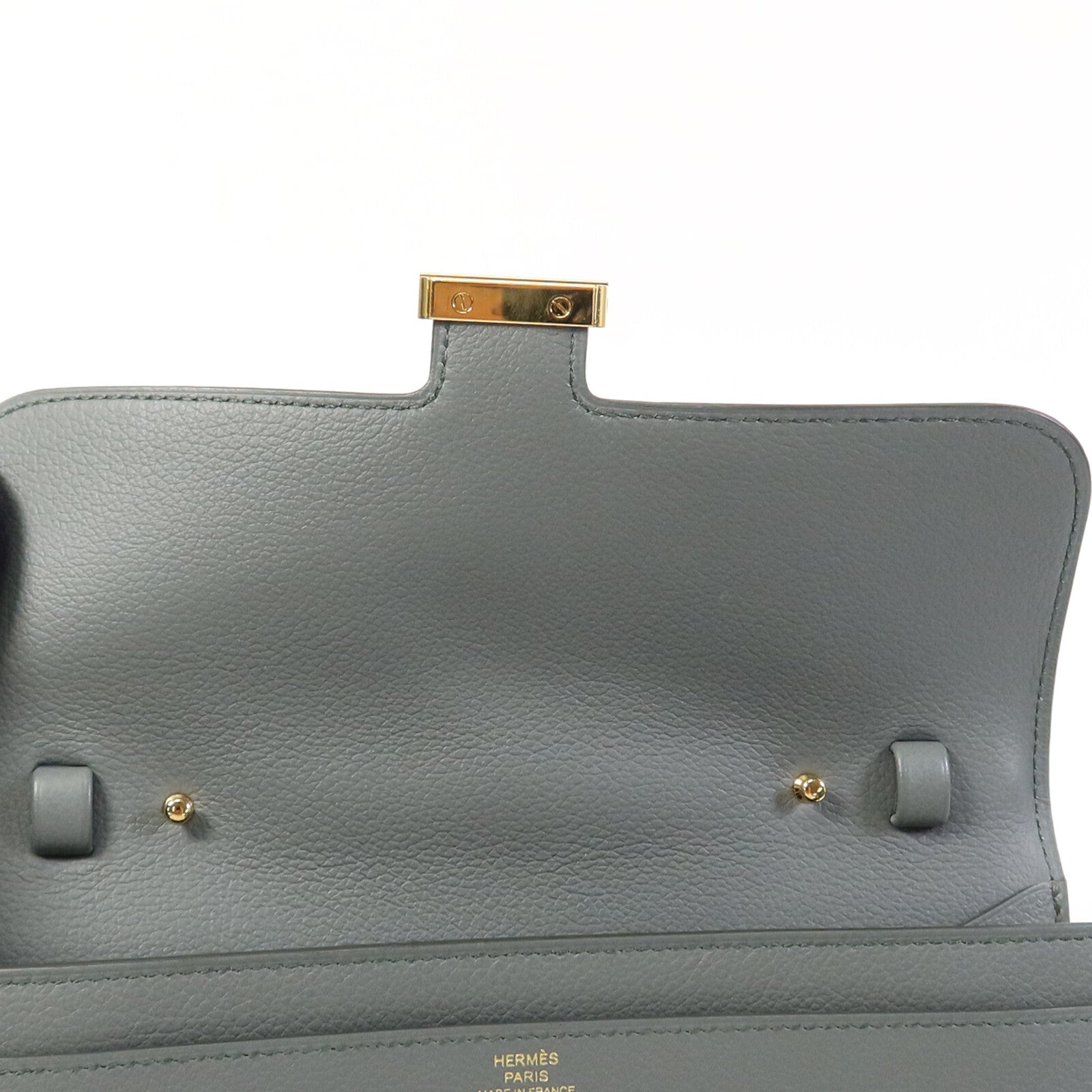 HERMES Evercolor皮革Constance To Go金扣肩背袋Vert Amande