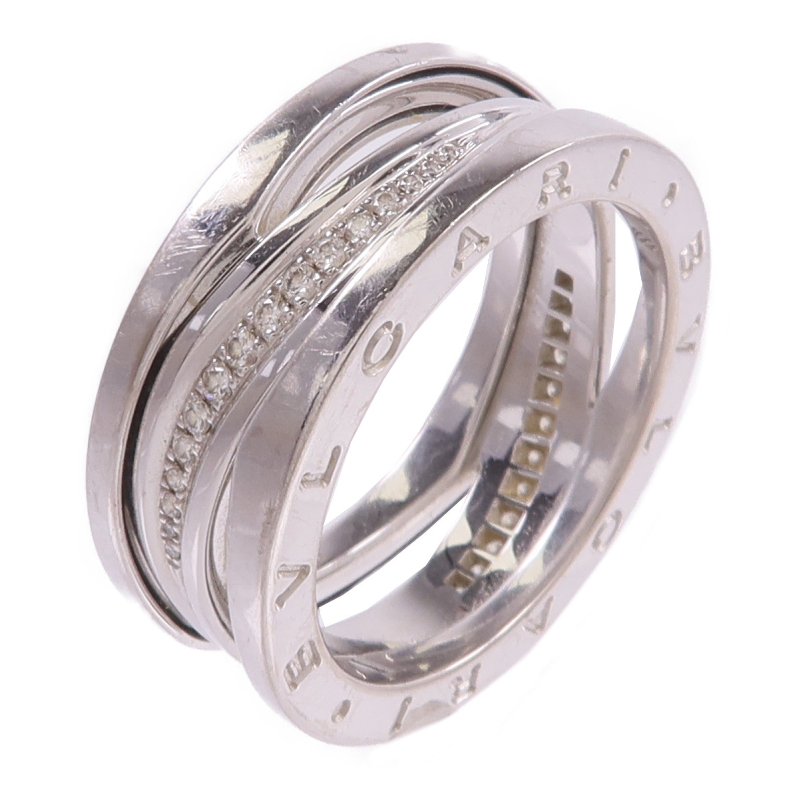 BVLGARI 18K白金B-zero1 Diamonds鑽石戒指