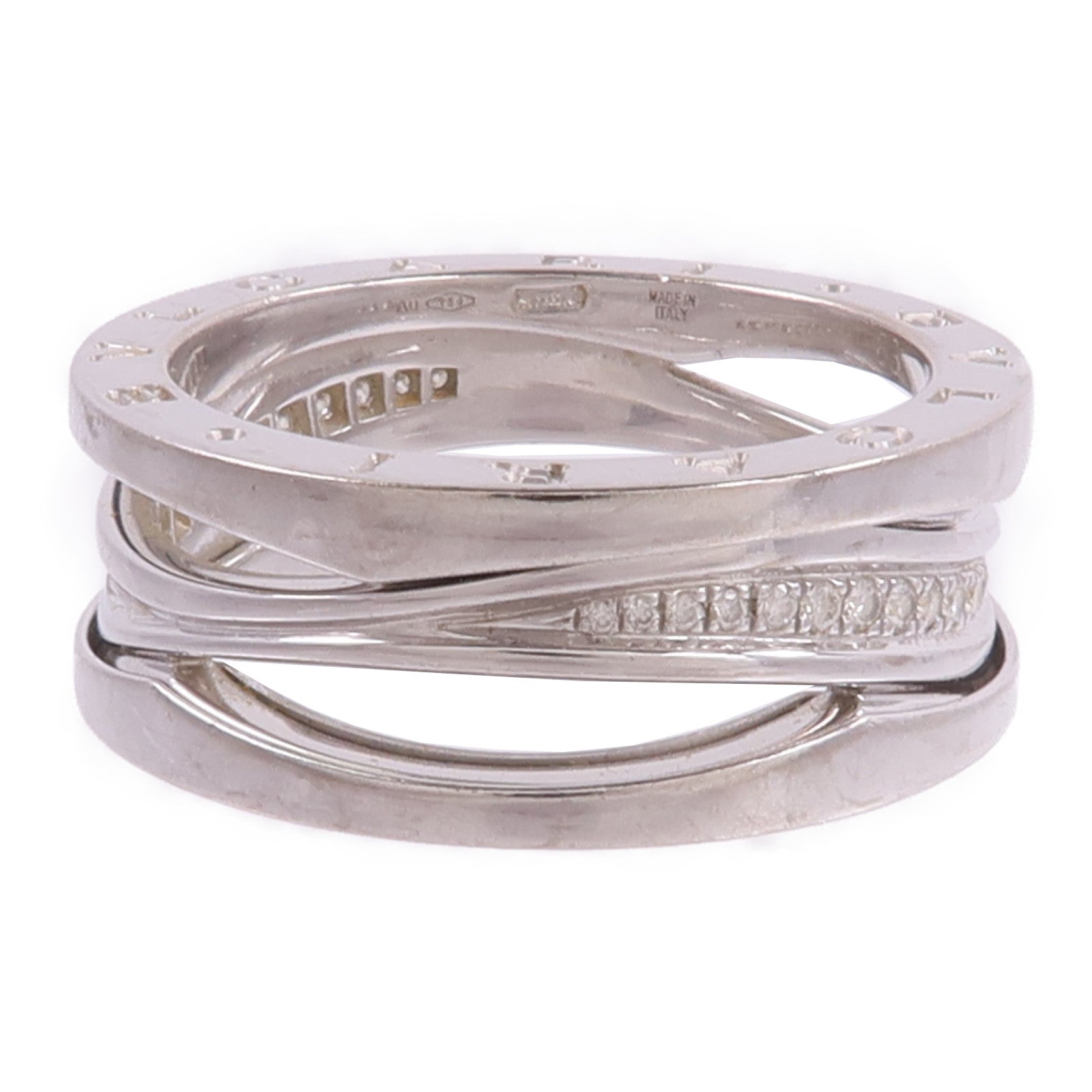 BVLGARI 18K白金B-zero1 Diamonds鑽石戒指