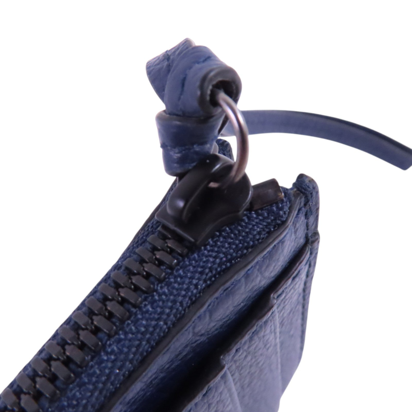 BALENCIAGA Card Case Card Holder Blue 640110 Calfskin Leather