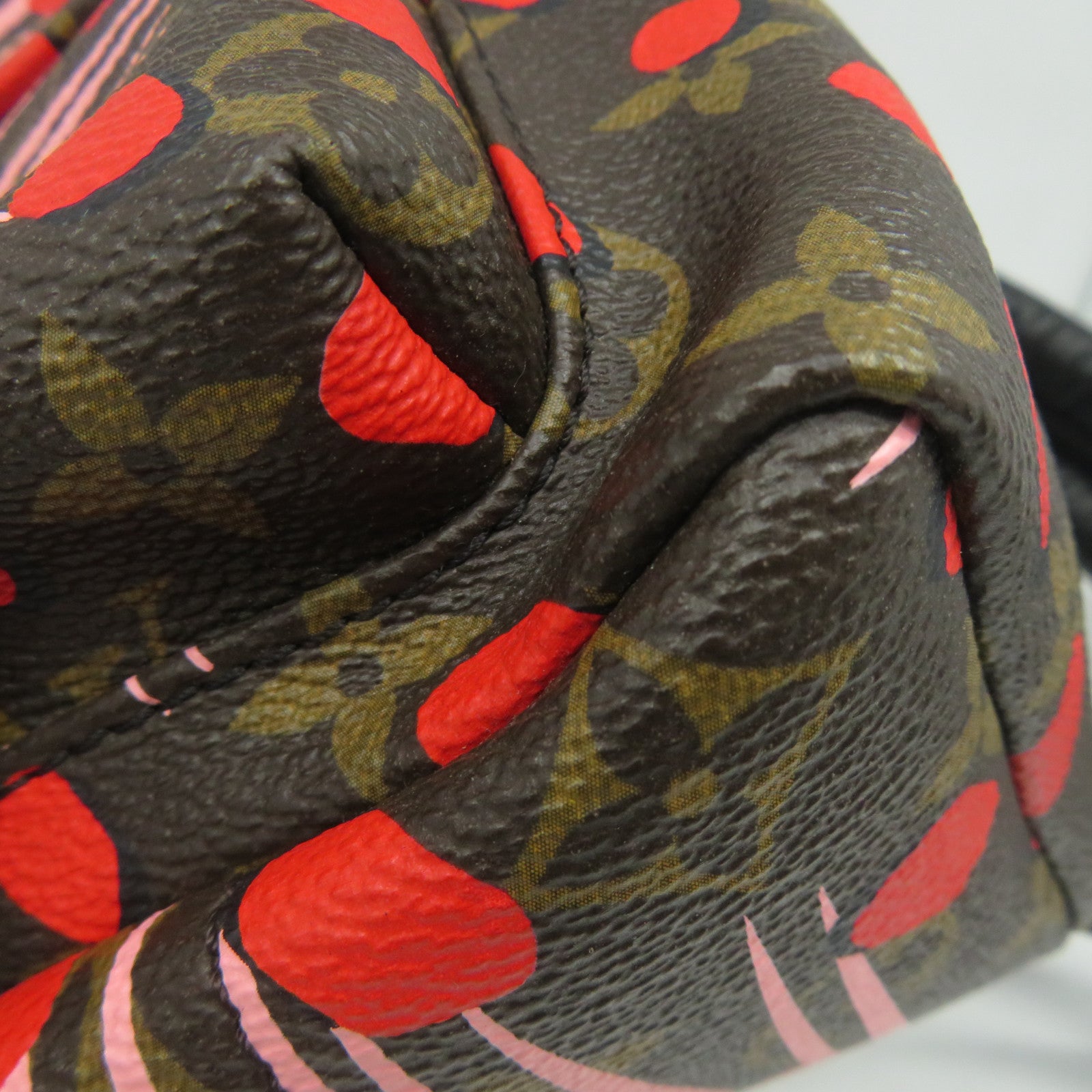 LOUIS VUITTON 【激減優惠】Monogram Jungle Dot Palm Springs PM金扣背包啡色/粉紅色