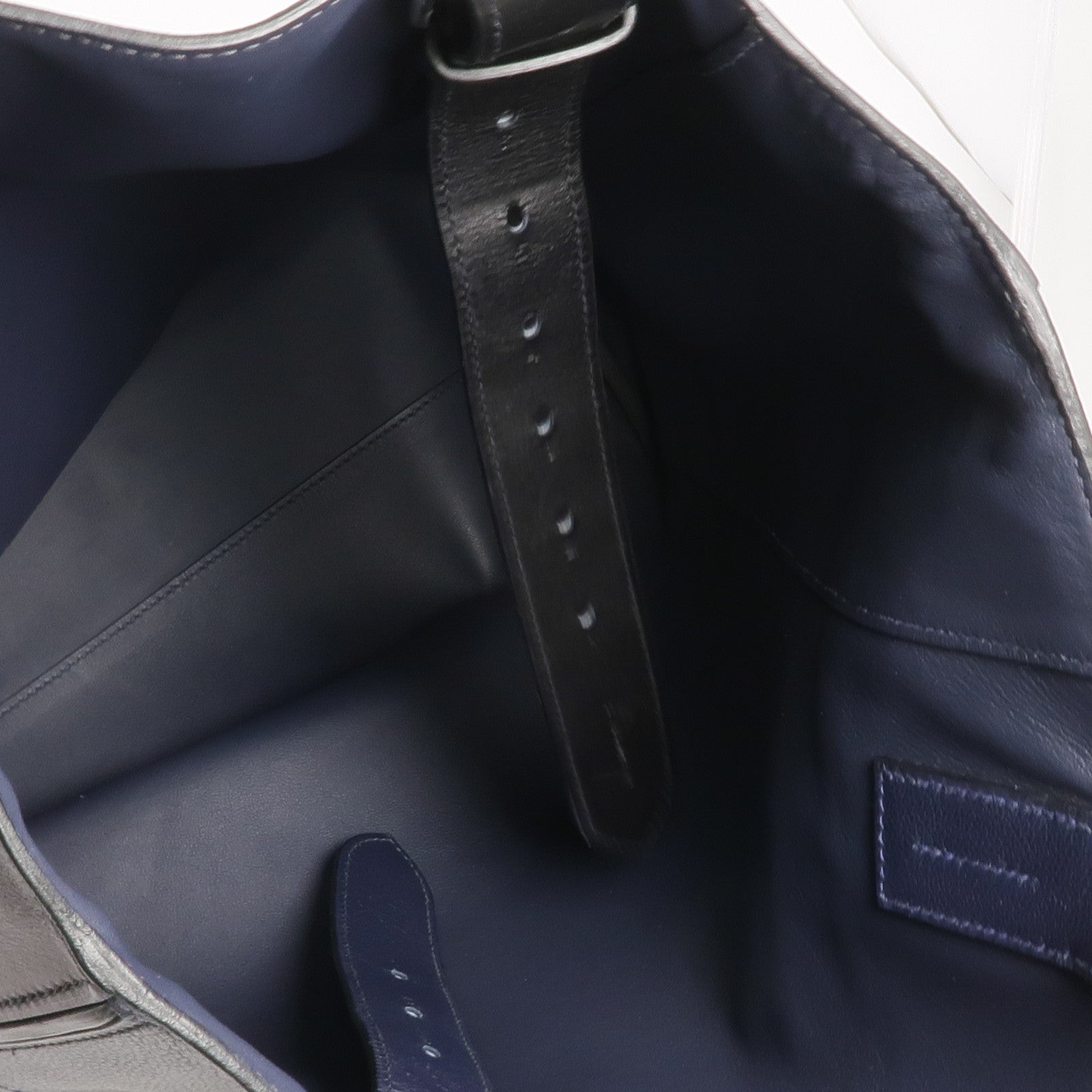 HERMES Evercolor/Evergrain皮革Jockey Bag銀扣肩背袋/手挽袋