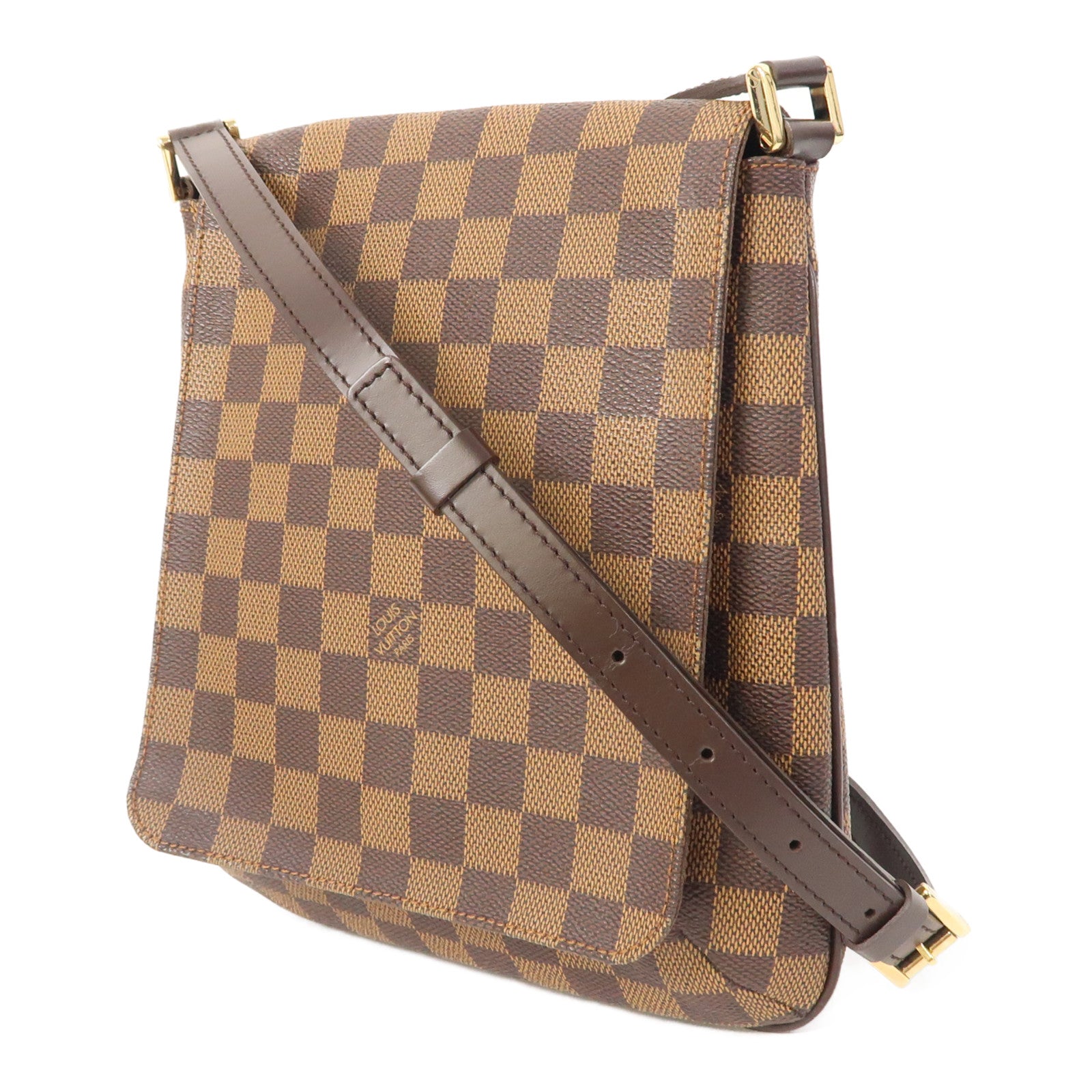 LOUIS VUITTON Damier Musette Salsa金扣肩背袋啡色