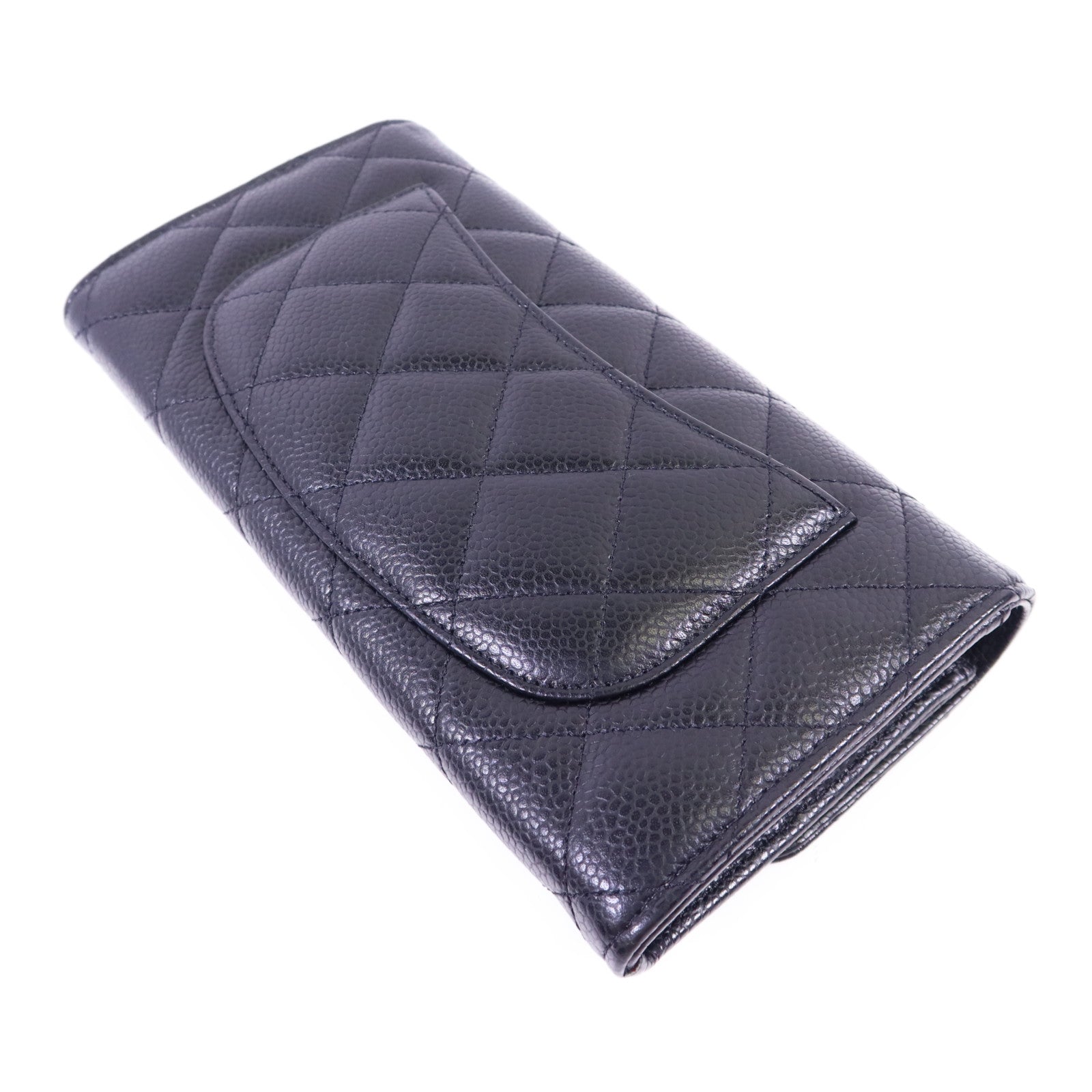 CHANEL 牛皮皮革Classic Long Flap Wallet金扣長錢包