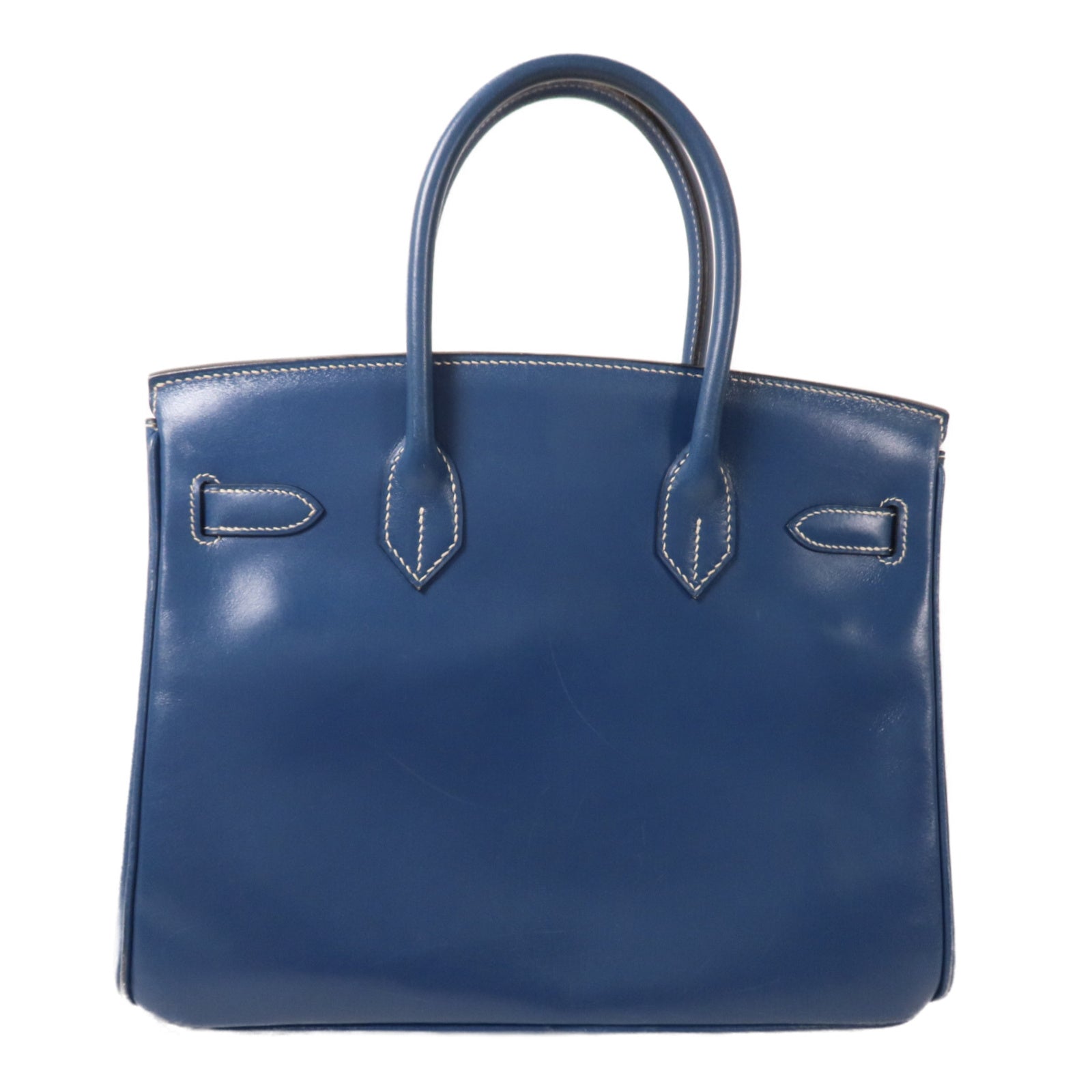 HERMES Swift皮革Birkin 30手挽袋Bleu Thalassa