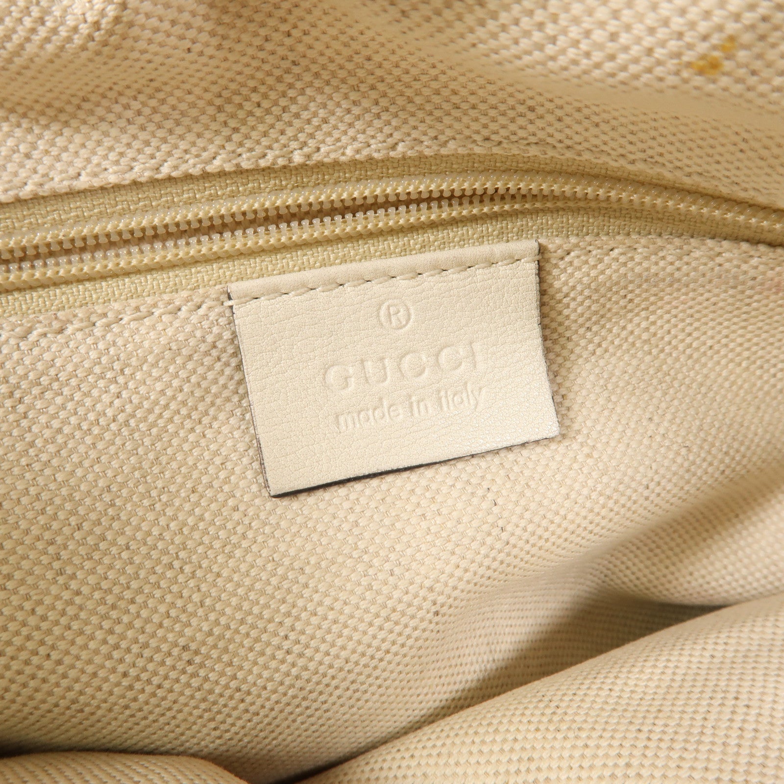 GUCCI 皮革/草編Handbag銀扣肩背袋