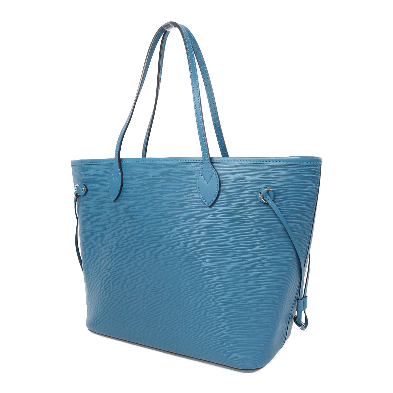 LOUIS VUITTON Epi Neverfull MM銀扣肩背袋湖水綠色