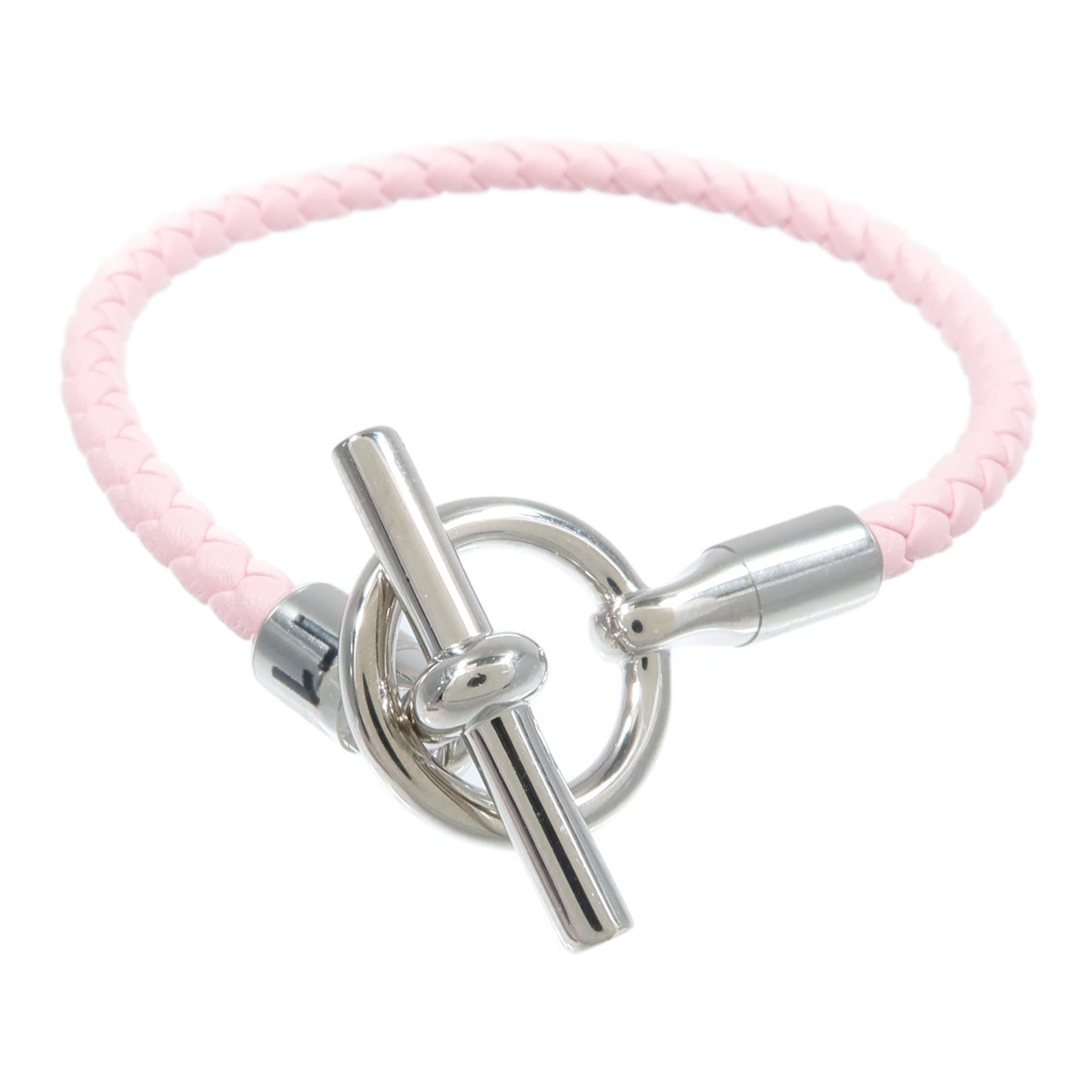HERMES Swift皮革Glenan Bracelet手帶Rose Sakura
