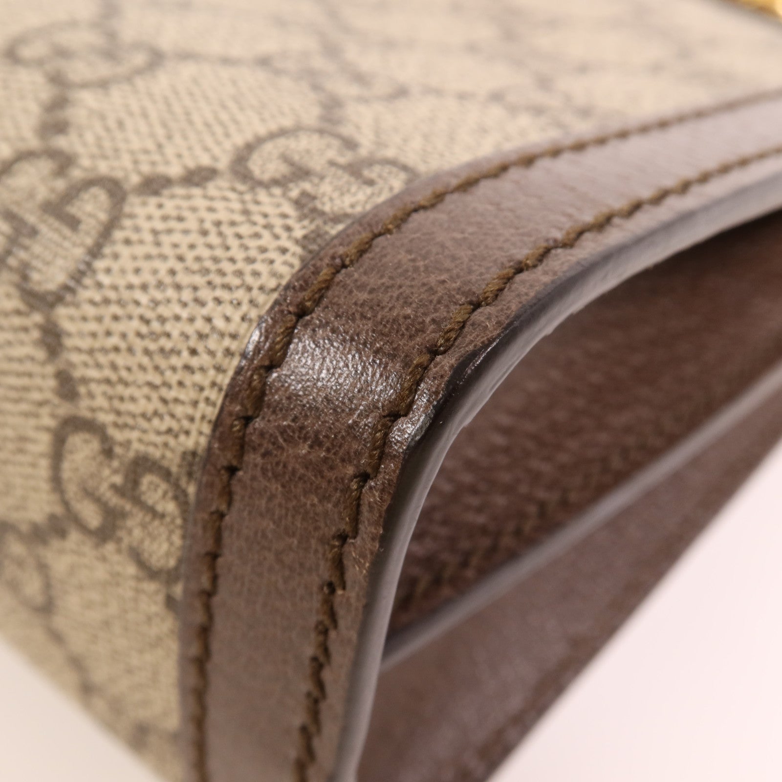 GUCCI 塗層帆布/牛皮皮革Shoulder Bag金扣鏈帶肩背袋