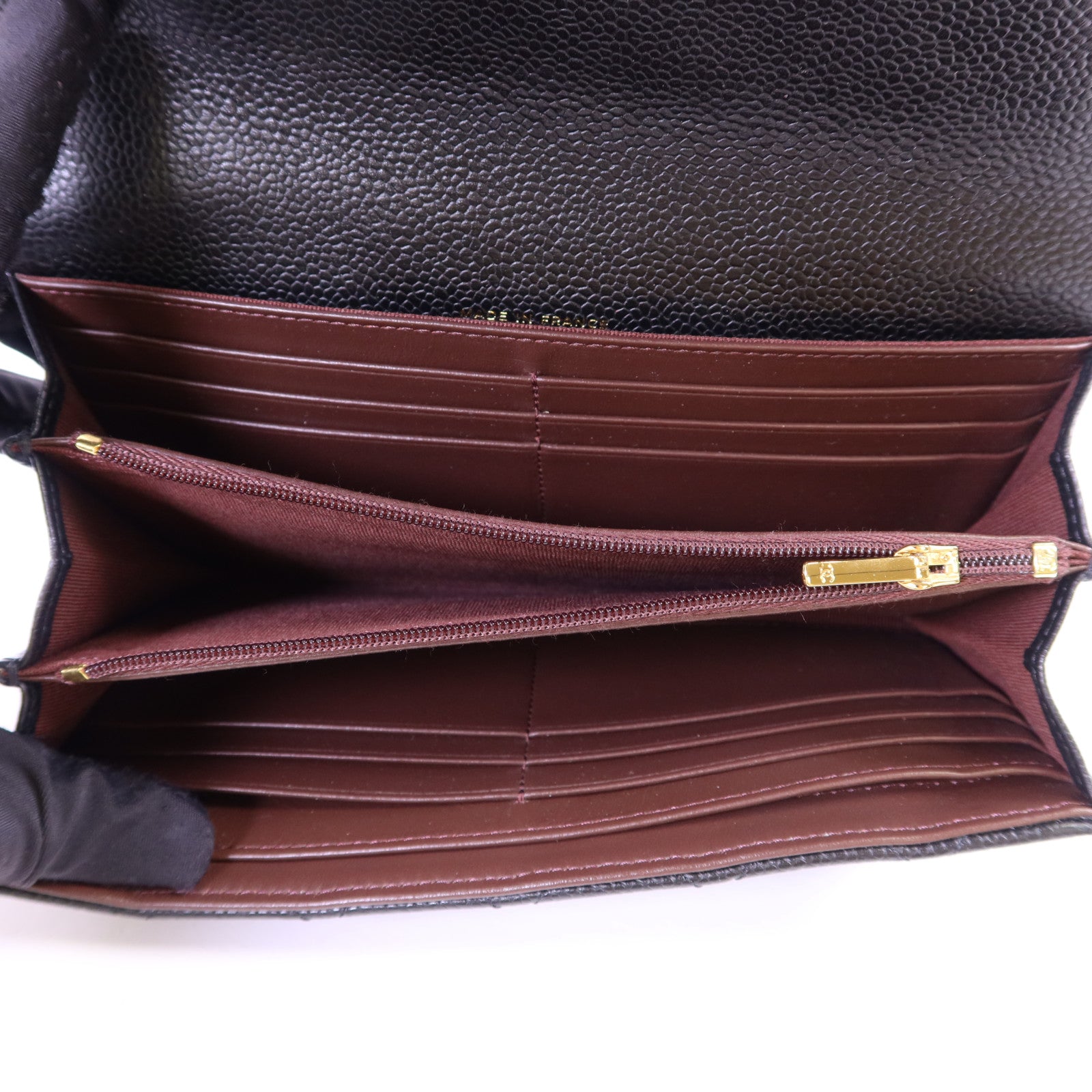 CHANEL 牛皮皮革Classic Long Flap Wallet金扣長錢包