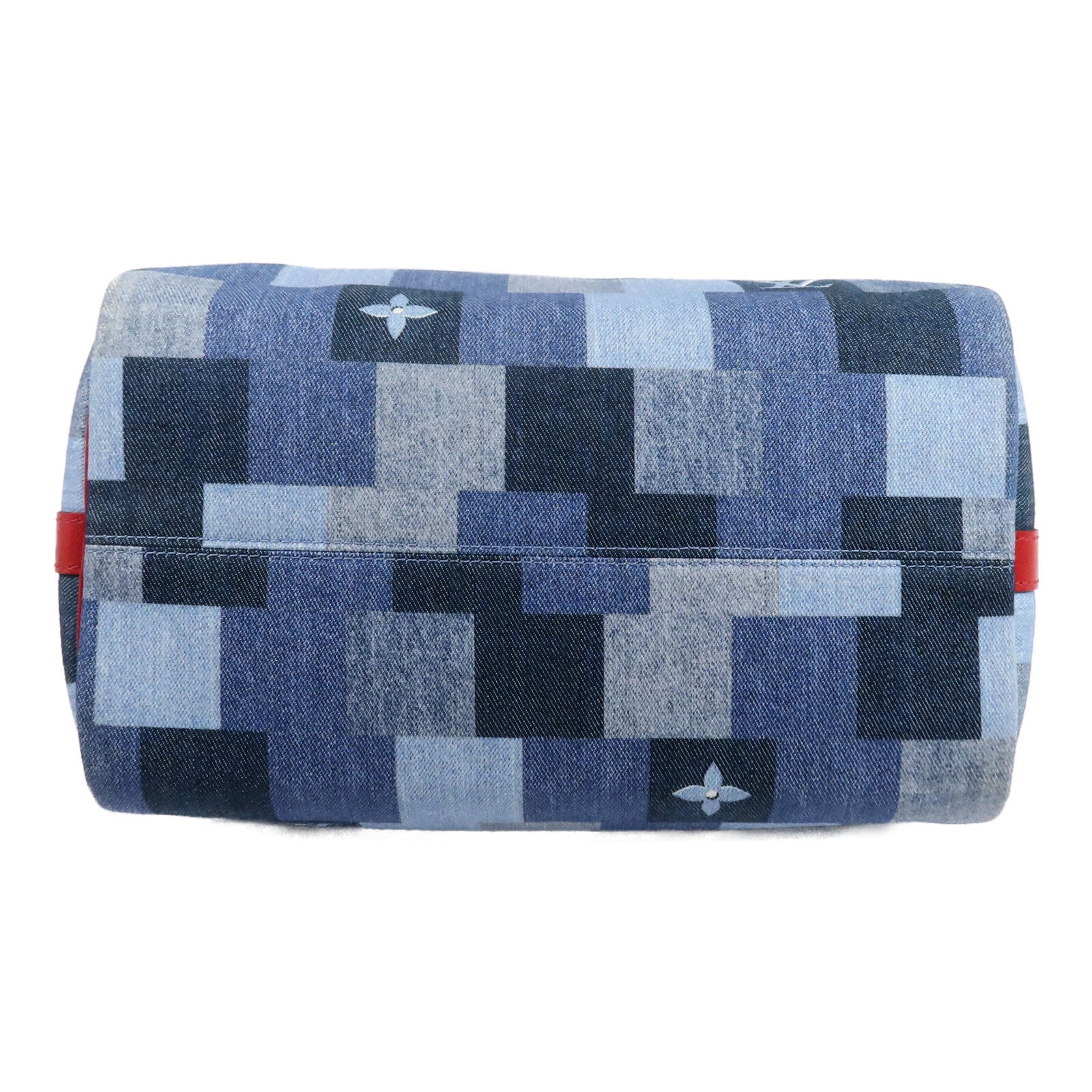 LOUIS VUITTON Monogram Denim Speedy Bandouliere 30 Square Patchwork手挽肩背兩用袋