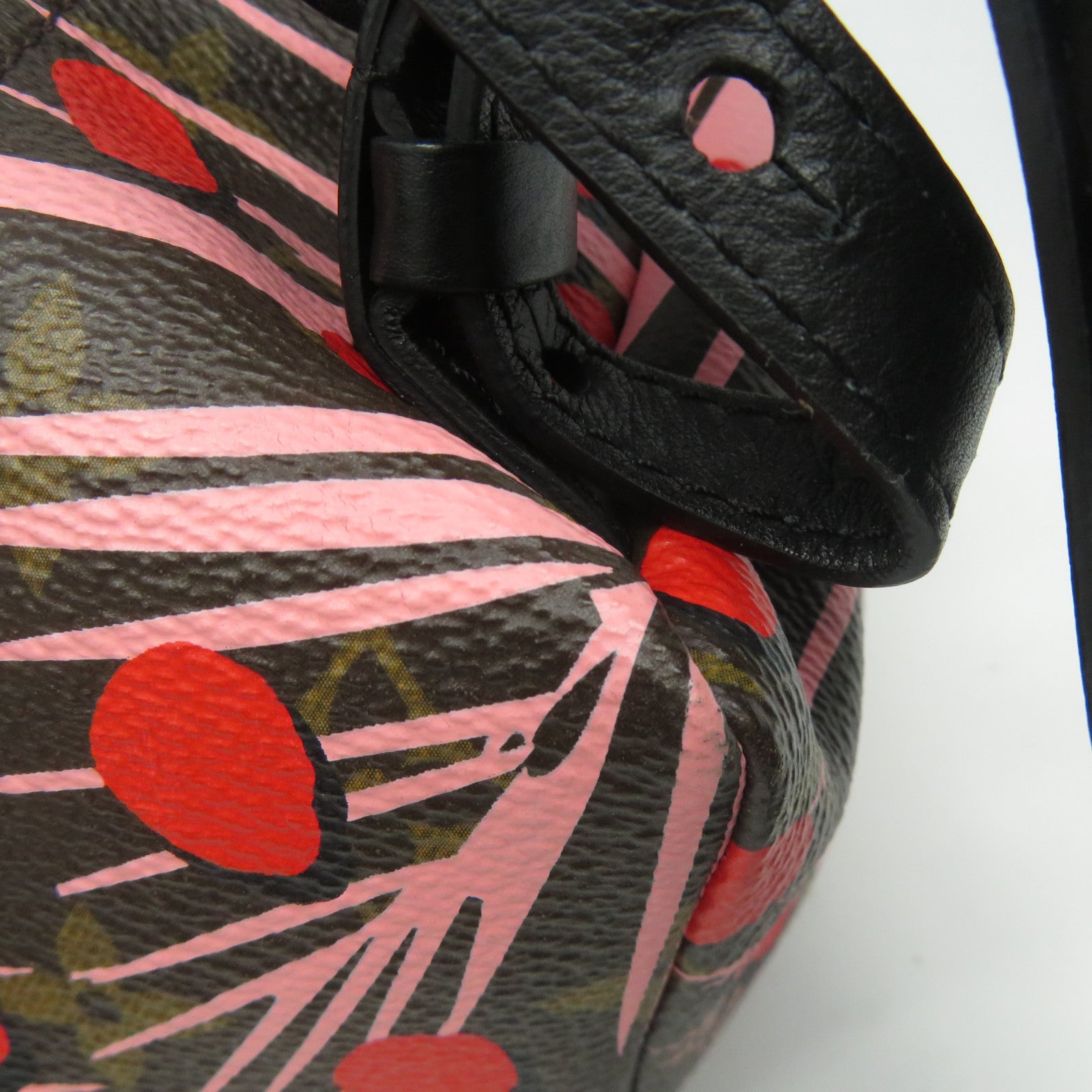 LOUIS VUITTON 【激減優惠】Monogram Jungle Dot Palm Springs PM金扣背包啡色/粉紅色