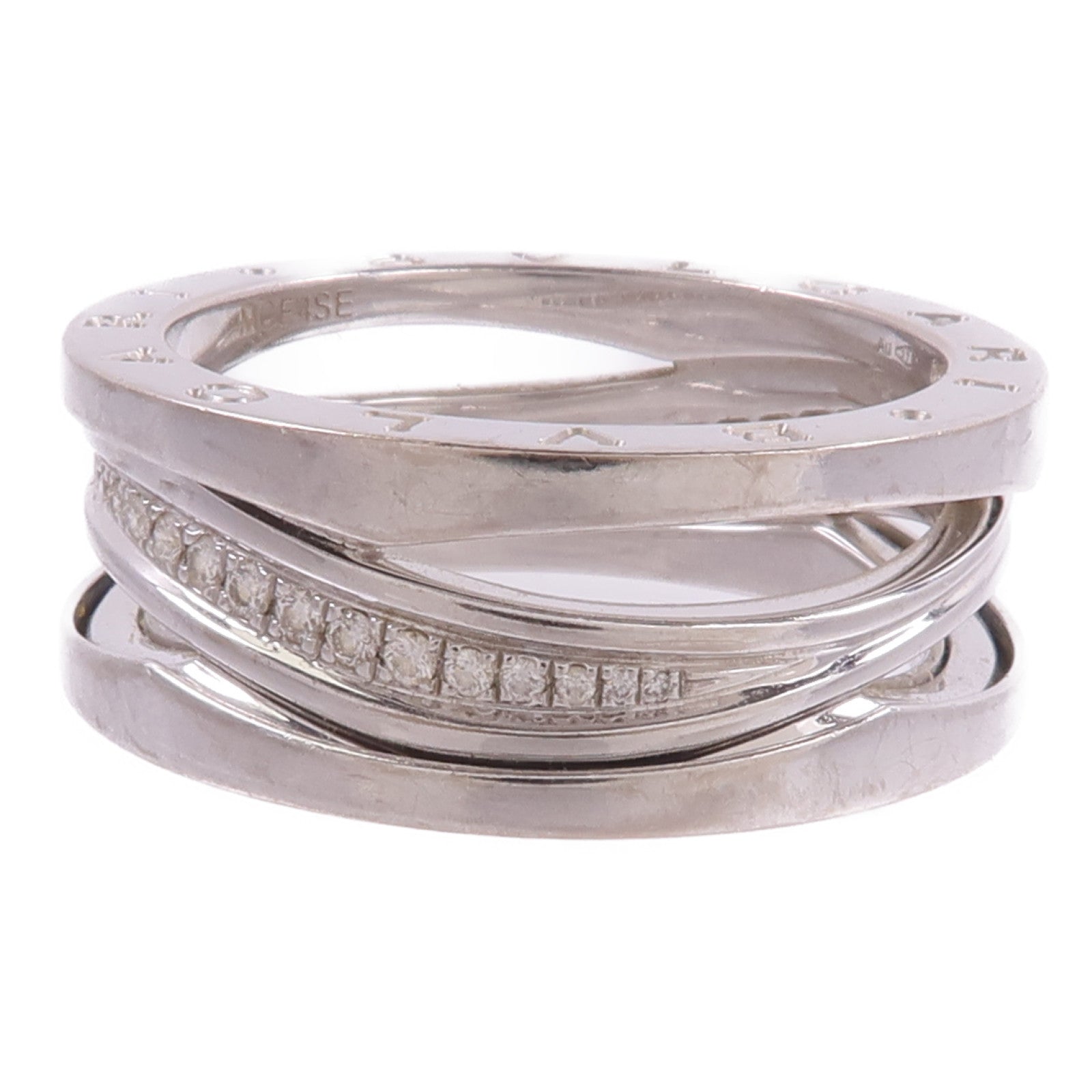BVLGARI 18K白金B-zero1 Diamonds鑽石戒指