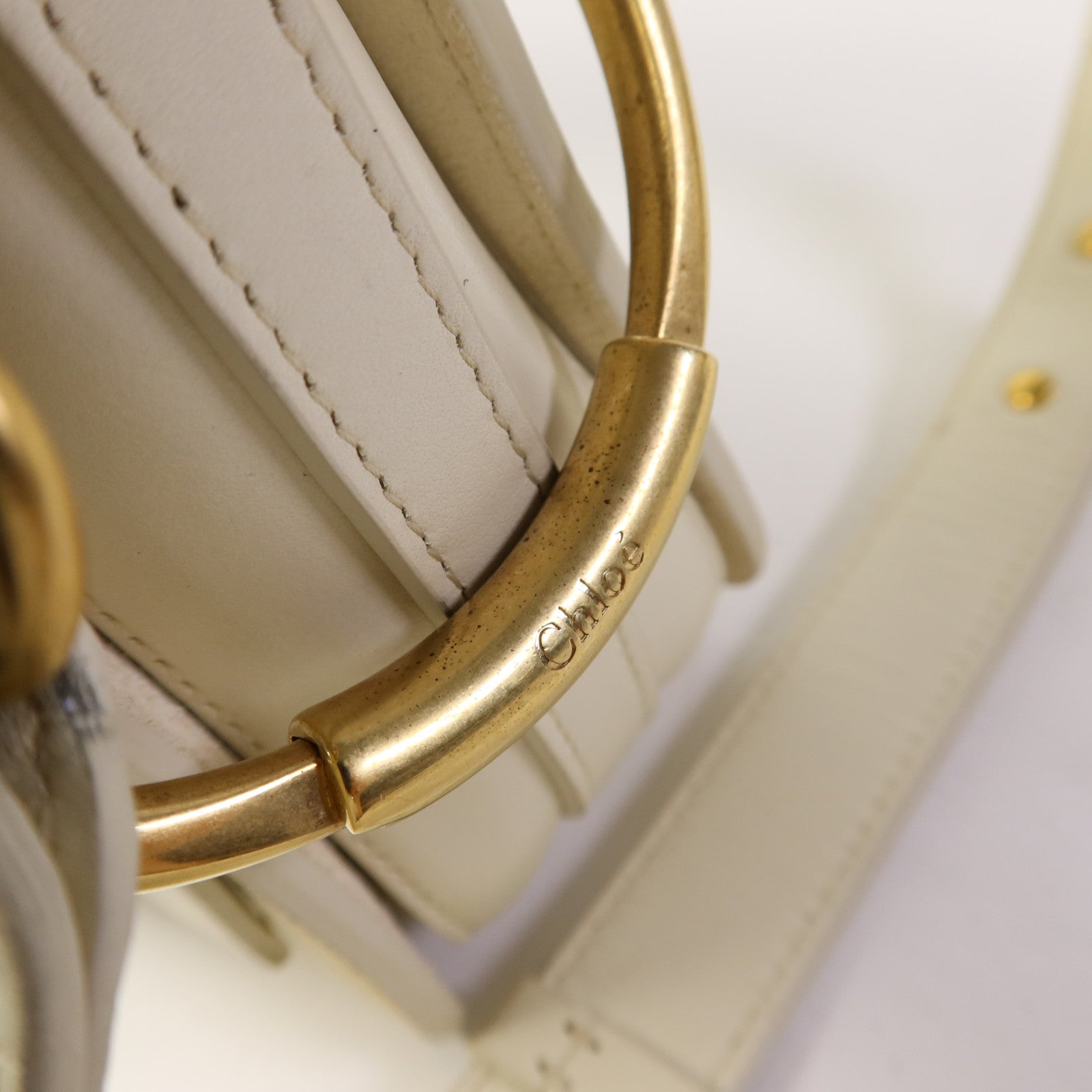 Chloe 牛皮皮革Shoulder Bag金扣肩背袋