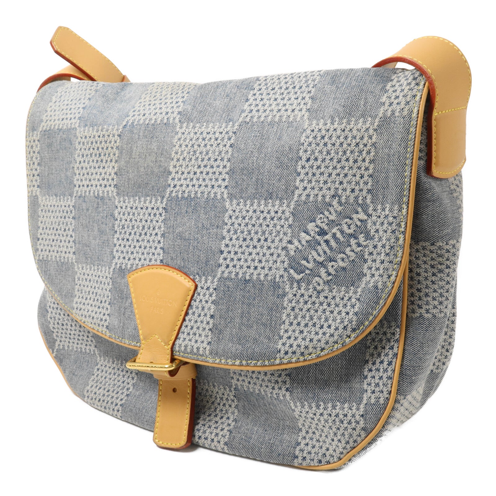 LOUIS VUITTON Damier Denim Montsouris Messenger MM肩背袋