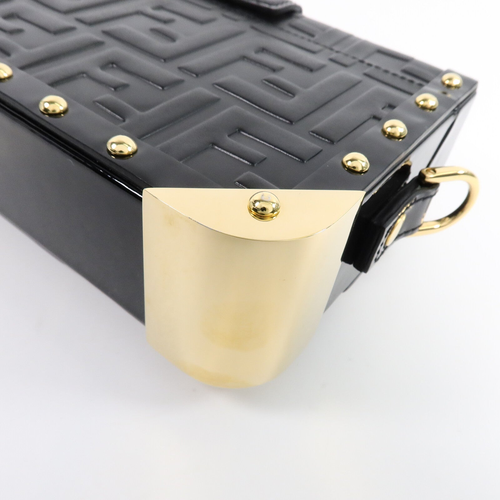 FENDI 牛皮皮革Baguette Trunk Mini肩背袋
